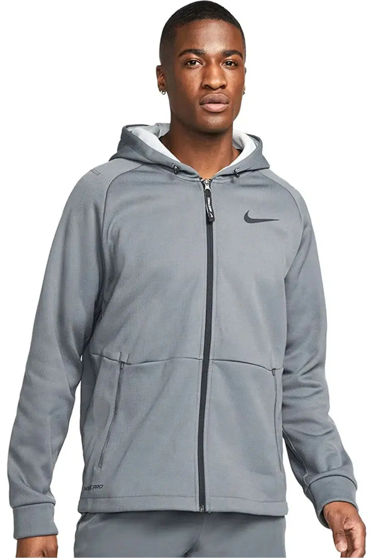 Nike Pro Terma Fit Sphere Full Zip Men's Hoodie Erkek Kapüşonlu Terma Fit Sweatshirt Gri