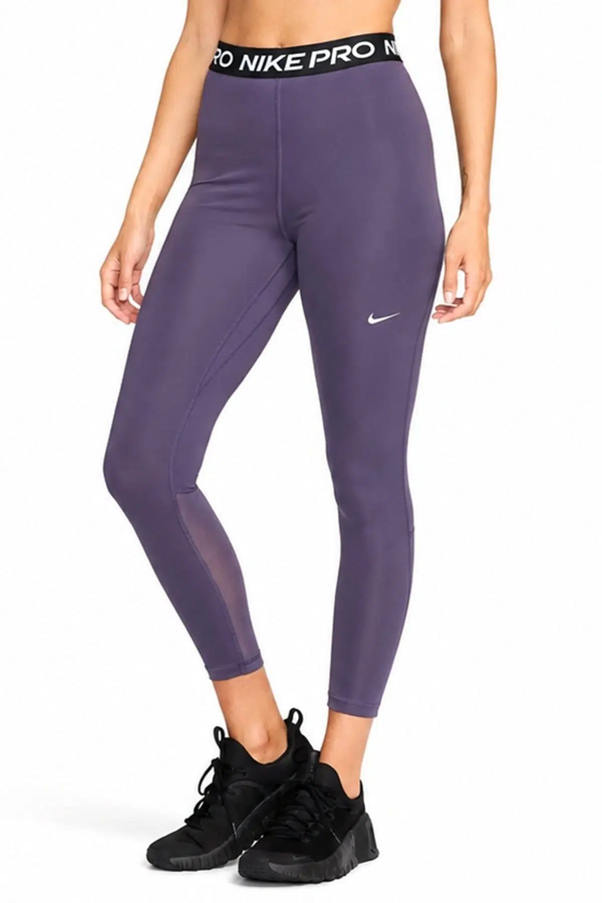 Nike Dri Fit Pro 365 Womens Tight File Detaylı Yüksek Bel Kadın Antreman Taytı Mor