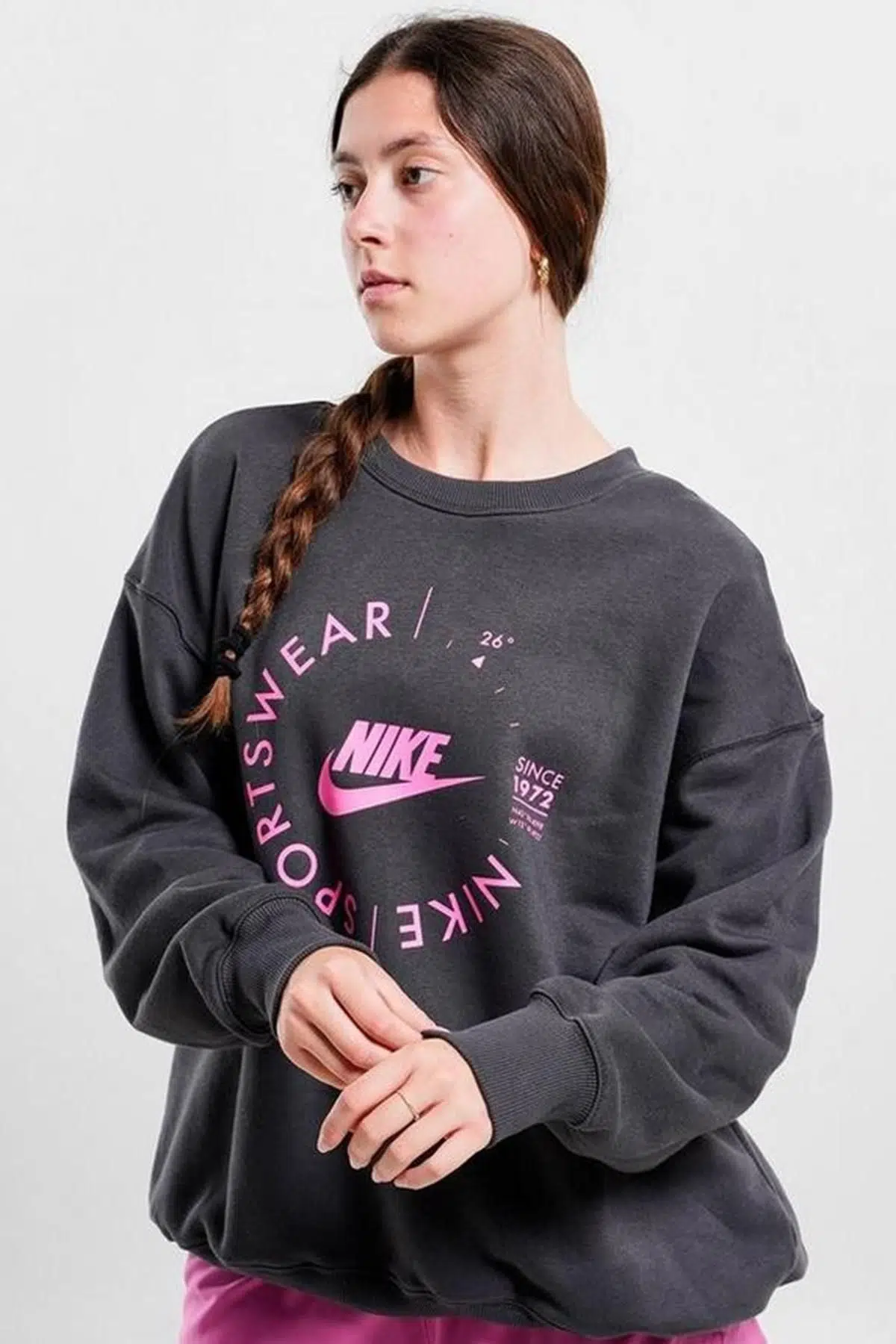 Nike Sportswear Utility Graphic Women’s Kadın Oversize Sweatshirt Gri