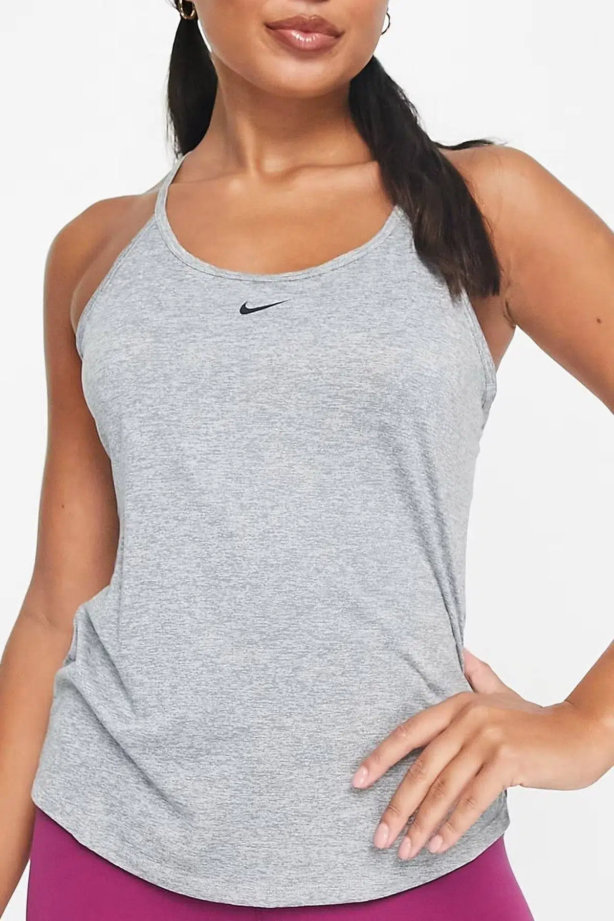 Nike Dri-Fit Training One Elastika Women's Tank Top Kadın Spor Atlet Gri