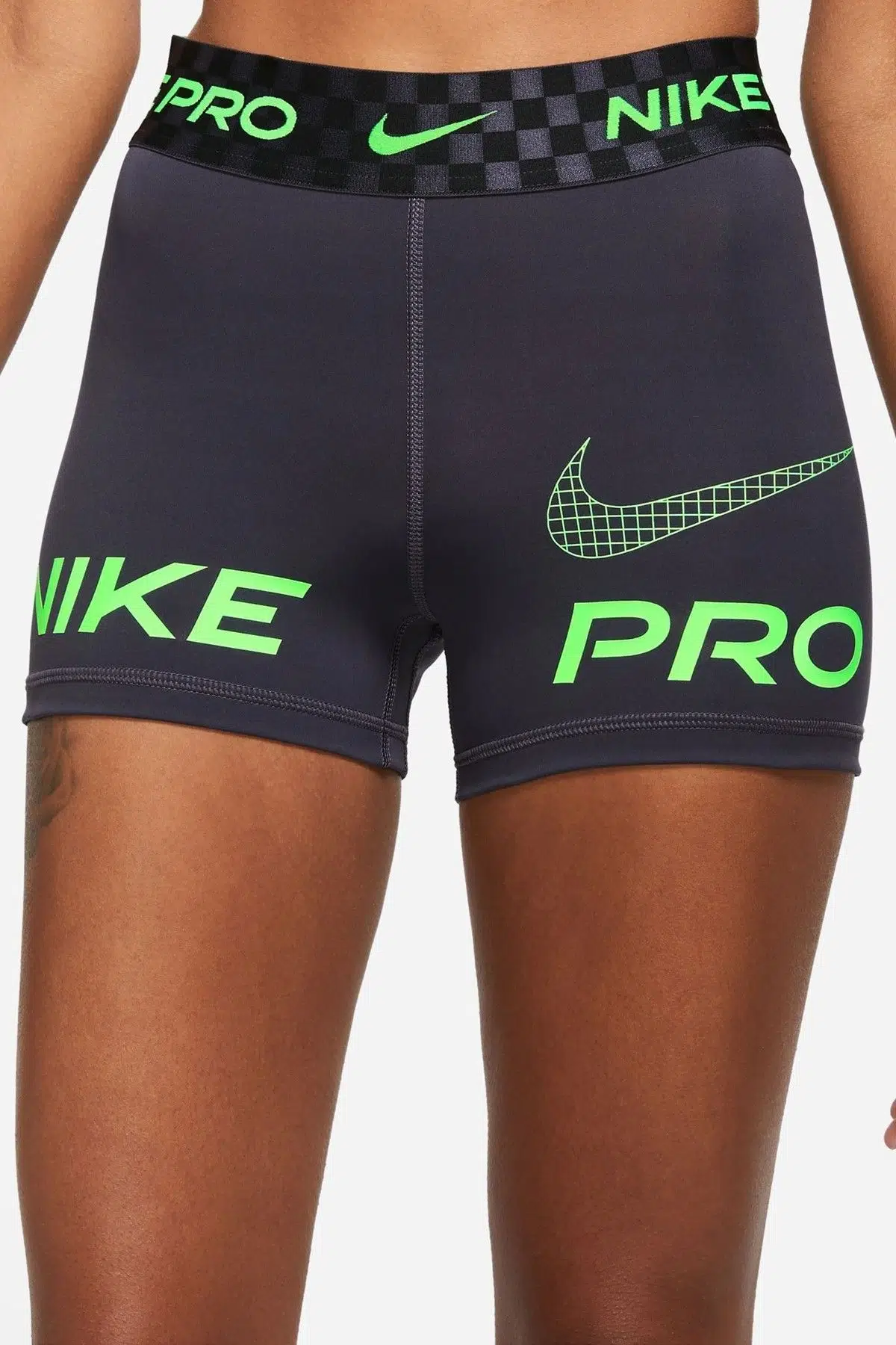Nike Dri Fit Training Pro Graphic 3" Womens Shorts Kadın Tayt Şort Antrasit