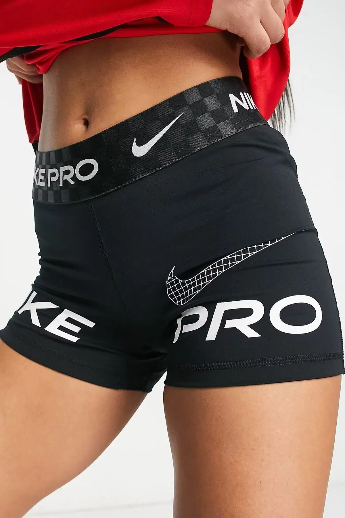 Nike Dri Fit Training Pro Graphic 3" Womens Shorts Kadın Tayt Şort Siyah