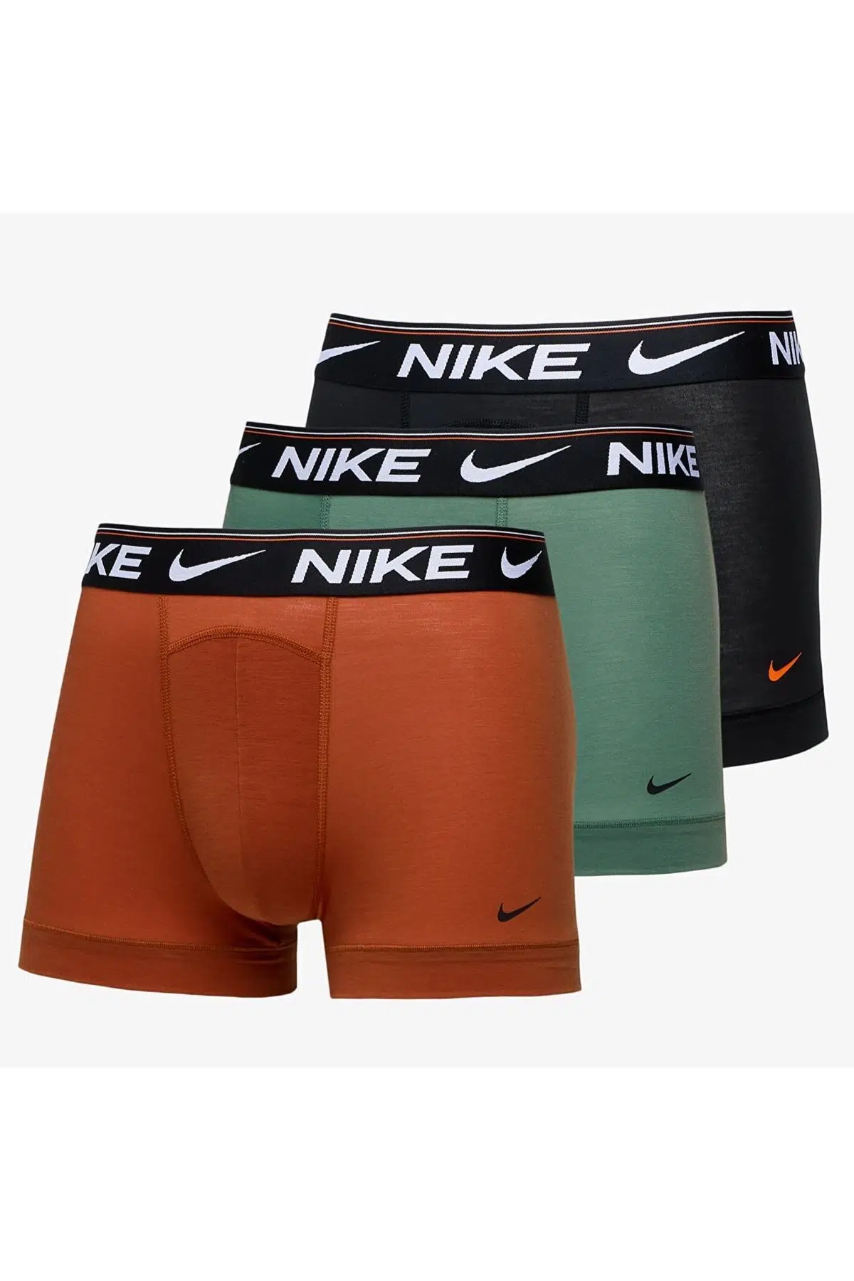 Nike Dri Fit Ultra Comfort 3 Pack Micro 3 lü Paket Kısa Boxer Siyah Kiremit Yeşil