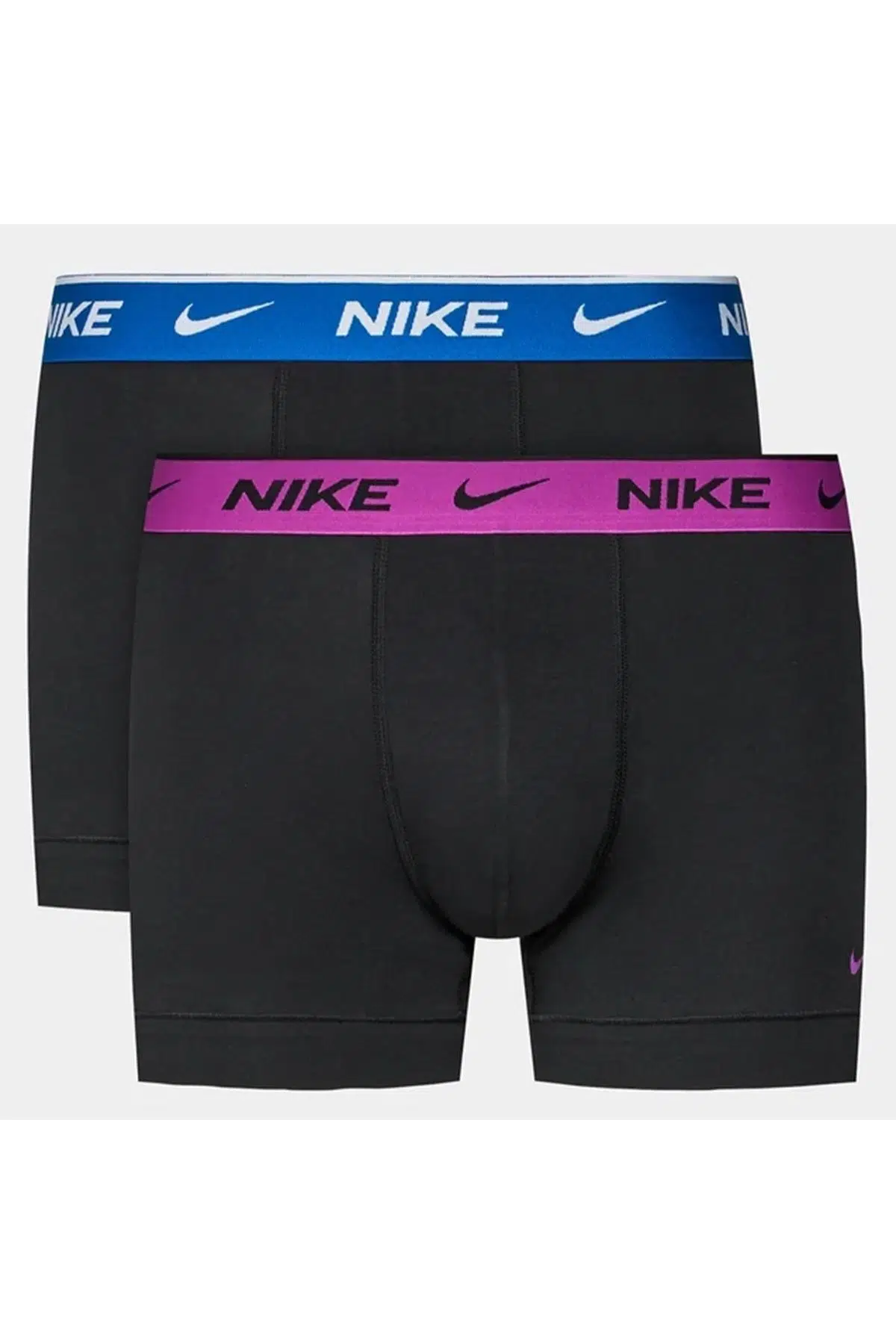 Nike Dri Fit Ultra Stretch 2 Pack Micro 2 li Paket Kısa Boxer Siyah 2 Renk Bantlı