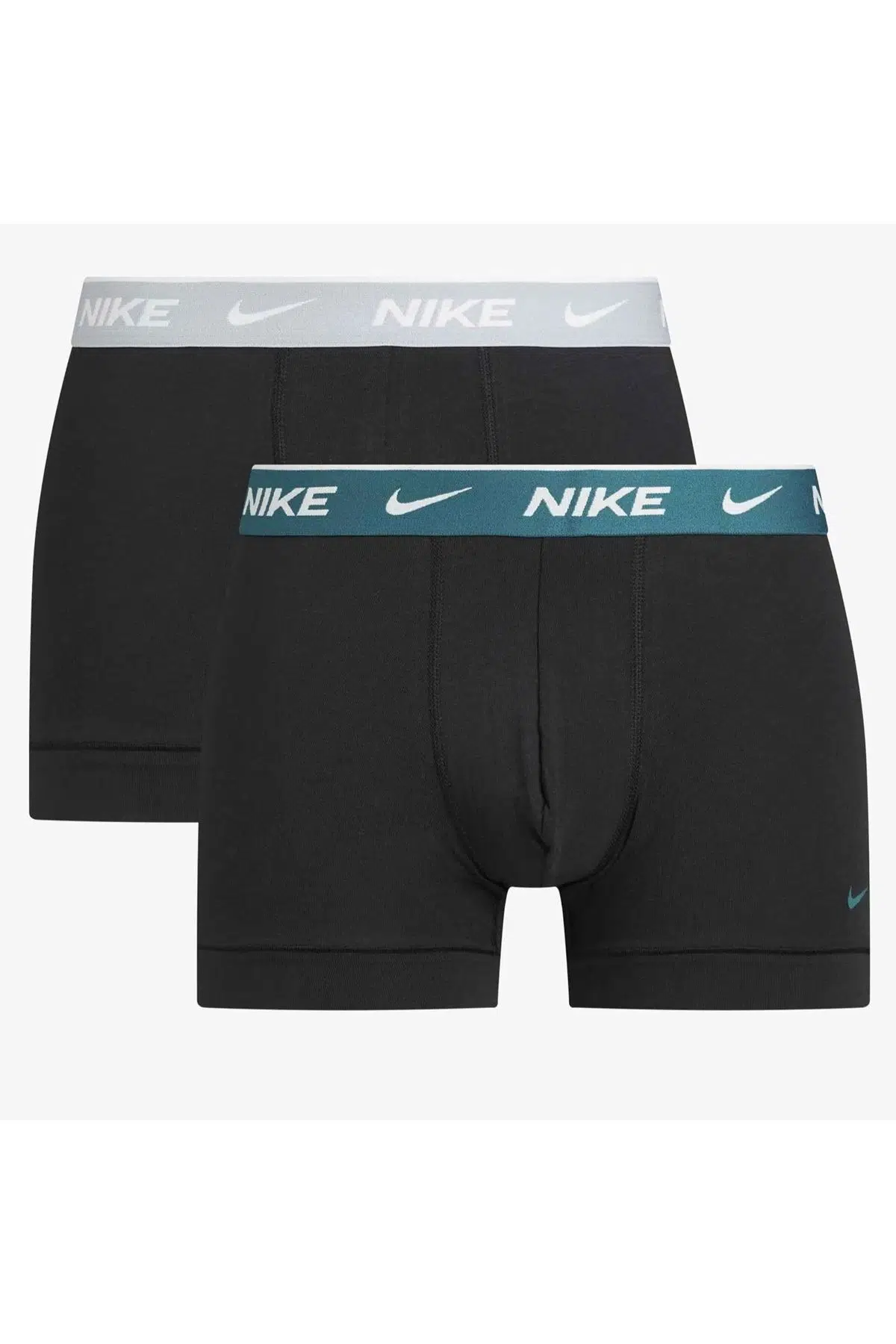 Nike Dri Fit Ultra Stretch 2 Pack Micro 2 li Paket Kısa Boxer Siyah 2 Renk Bantlı