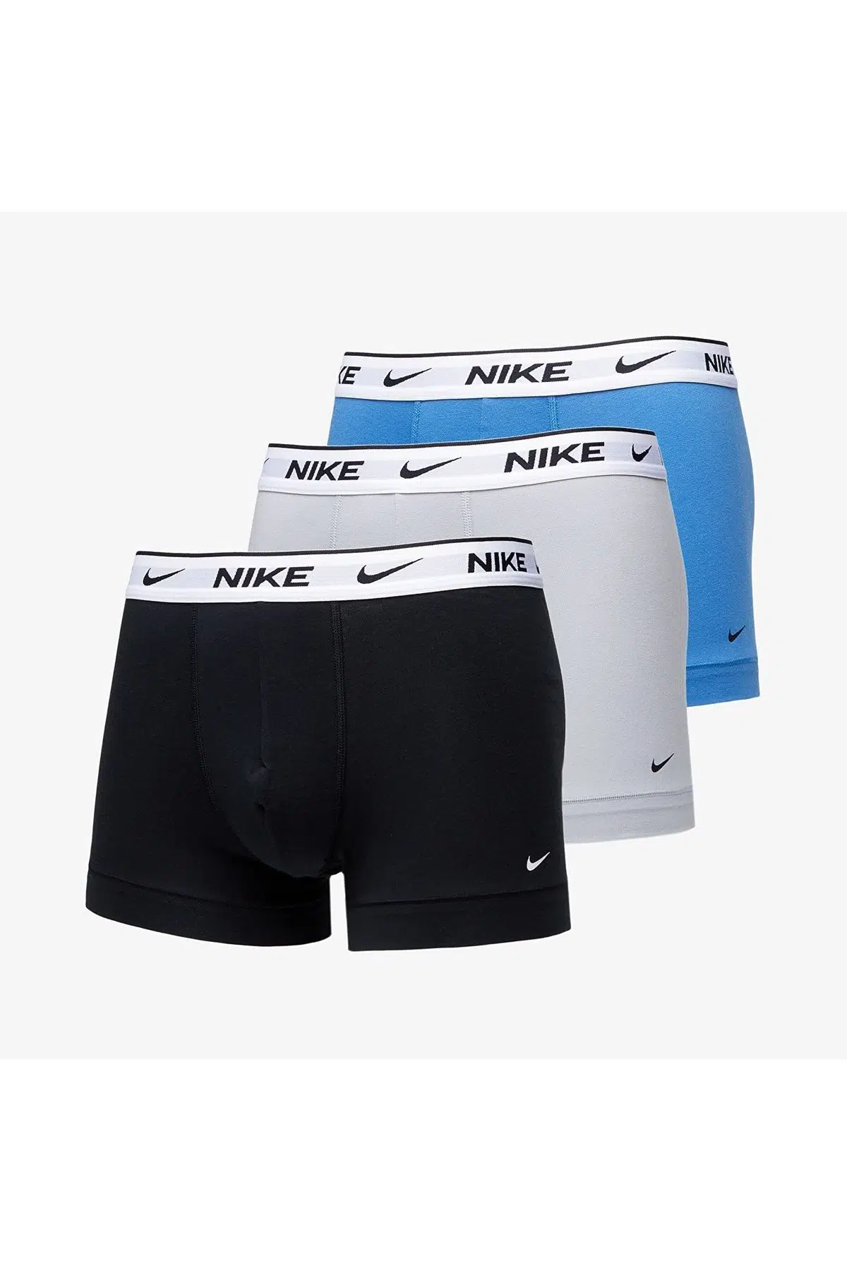 Nike Dri Fit Ultra Stretch 3 Pack Micro 3 lü Paket Kısa Boxer Siyah Gri Mavi