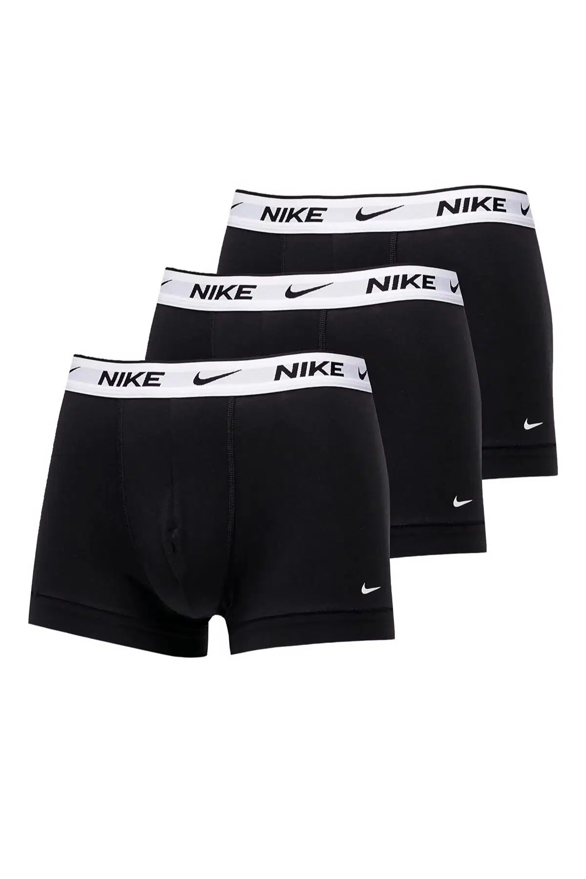 Nike Dri Fit Essential Micro 3 Pack Micro 3 lü Paket Kısa Boxer Siyah Beyaz Bantlı