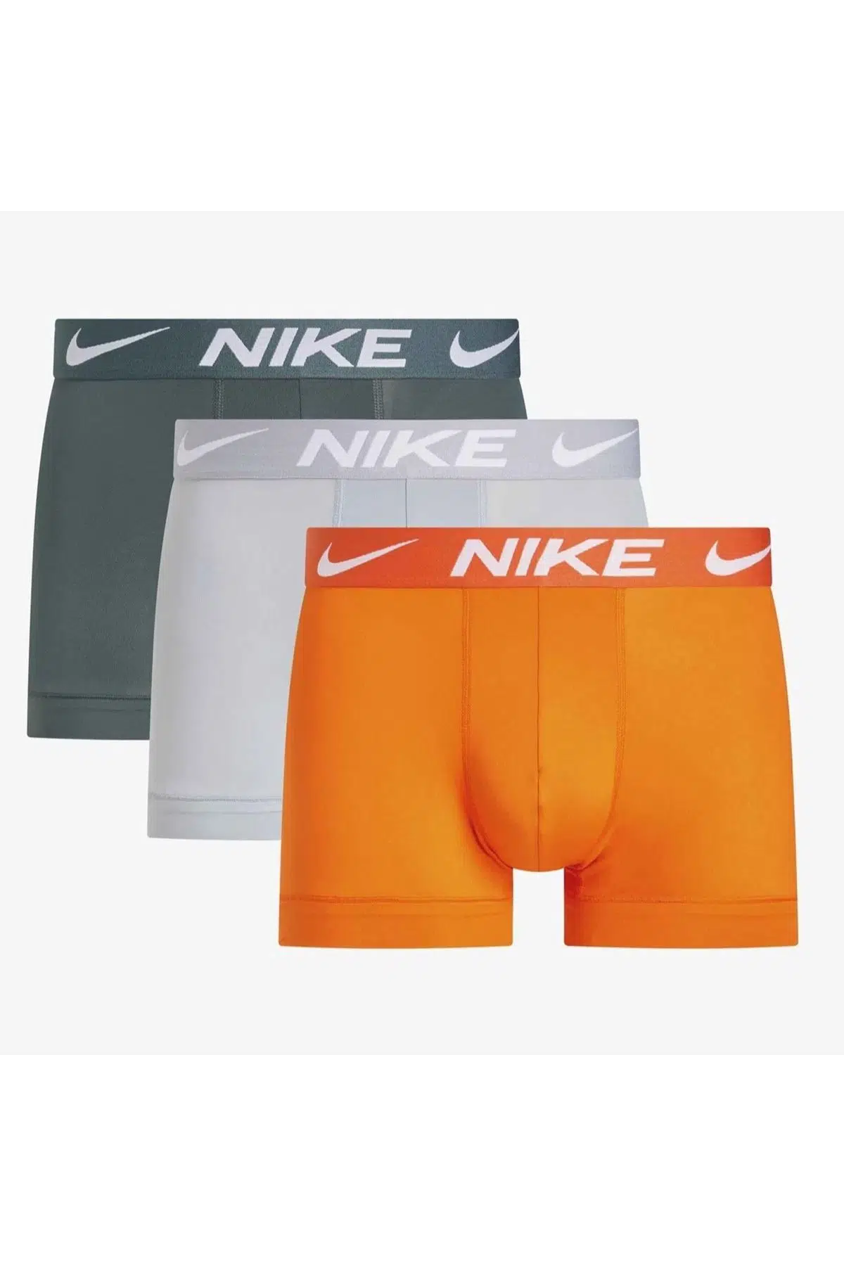 Nike Dri Fit Ultra Stretch 3 Pack Micro 3 lü Paket Kısa Boxer Turuncu Gri Yeşil