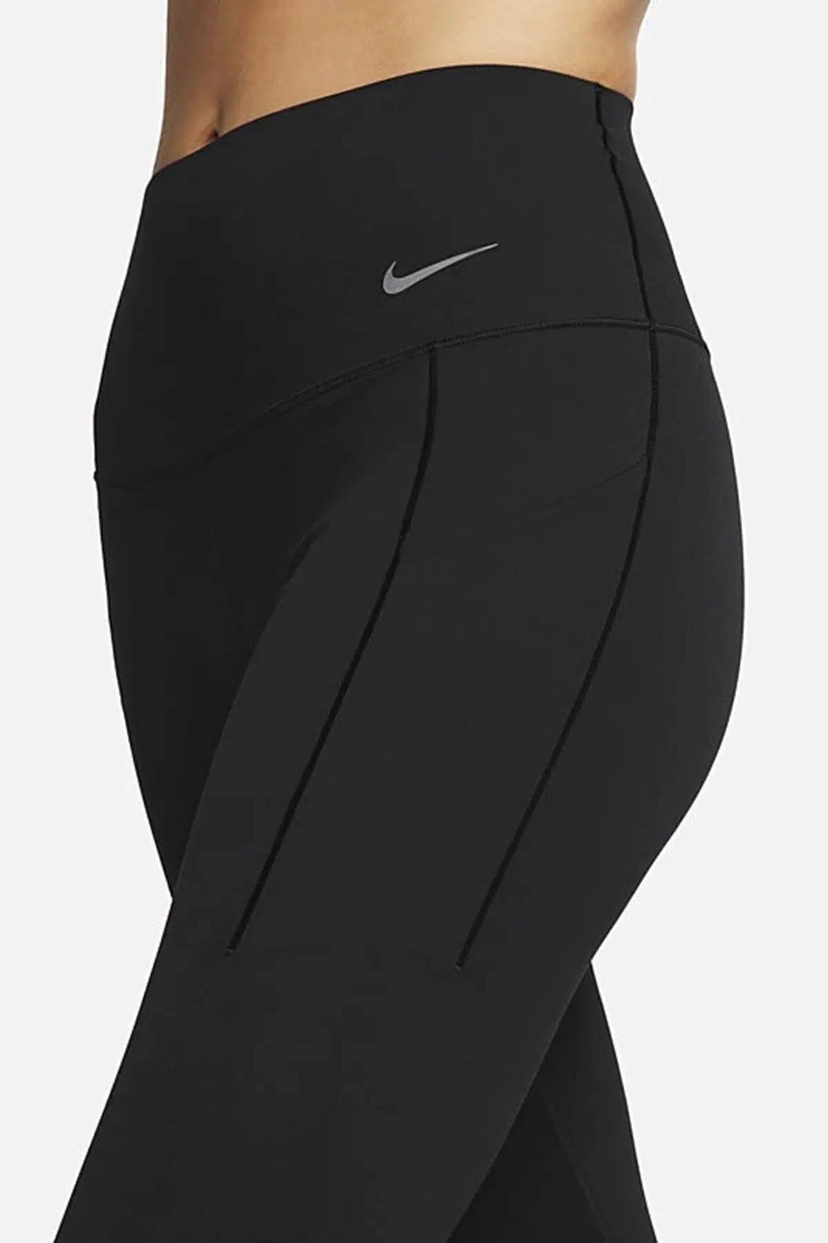 Nike Universa High Rise Full Length Leggings With No Front Seam Kadın Yüksek Bel Lazer Kesim Tayt Siyah