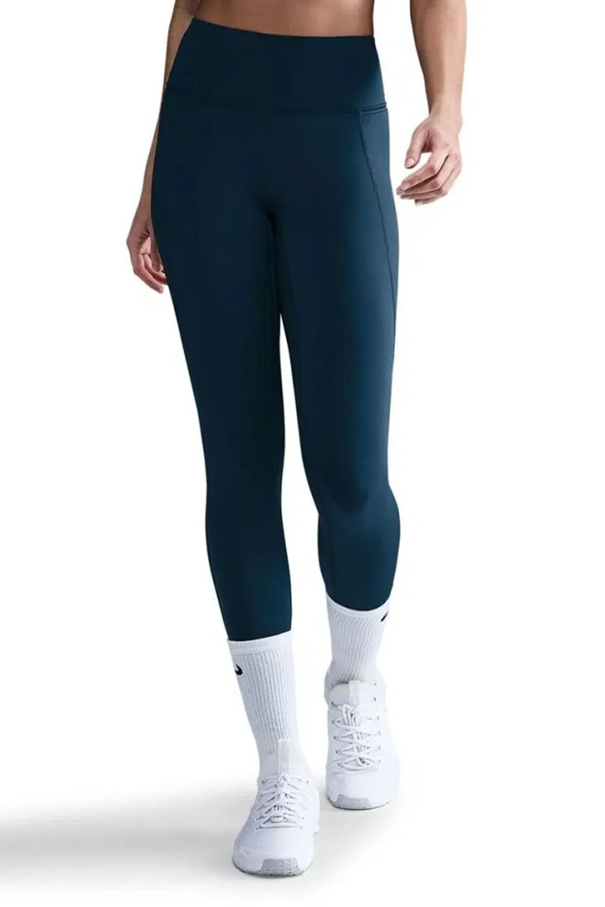 Nike Dri Fit Universa HR 7/8 Tight Yüksel Bel Sıkılaştırıcı Kadın Antreman Taytı Petrol Yeşili