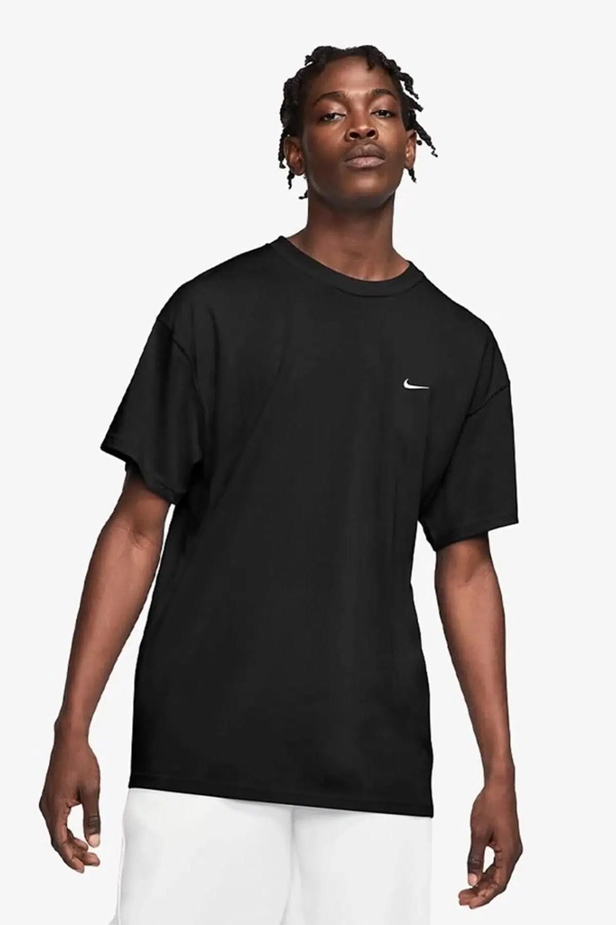 Nike Solo Swoosh Loose Fit Unisex Tee Bol Kesim Pamuklu Kalın Tişört Siyah