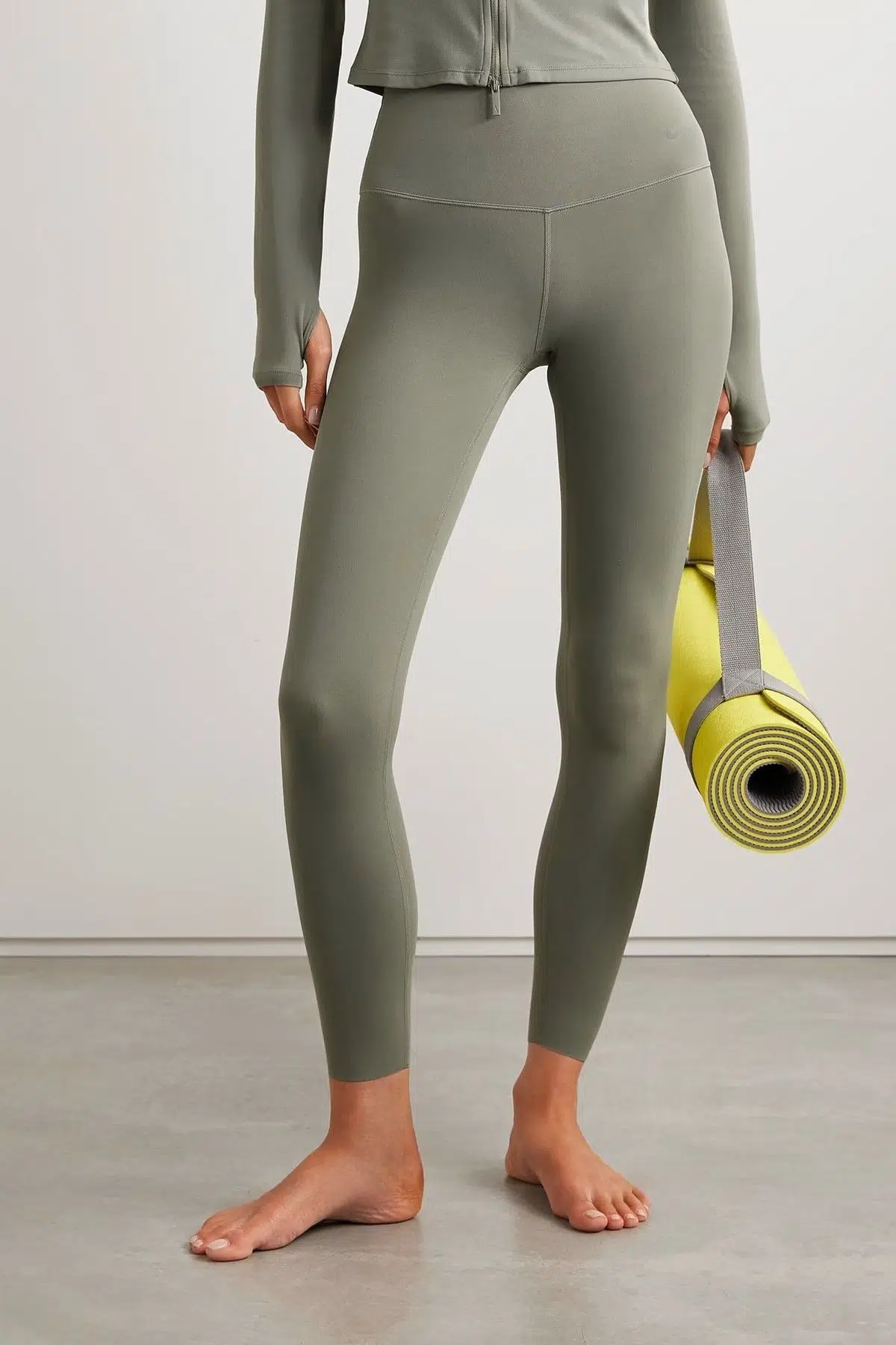Nike Dri Fit Zenvy Gentle Support High Waisted 7/8 Leggings Kadın Yüksek Bel İç Cepli Spor Tayt Açık Yeşil