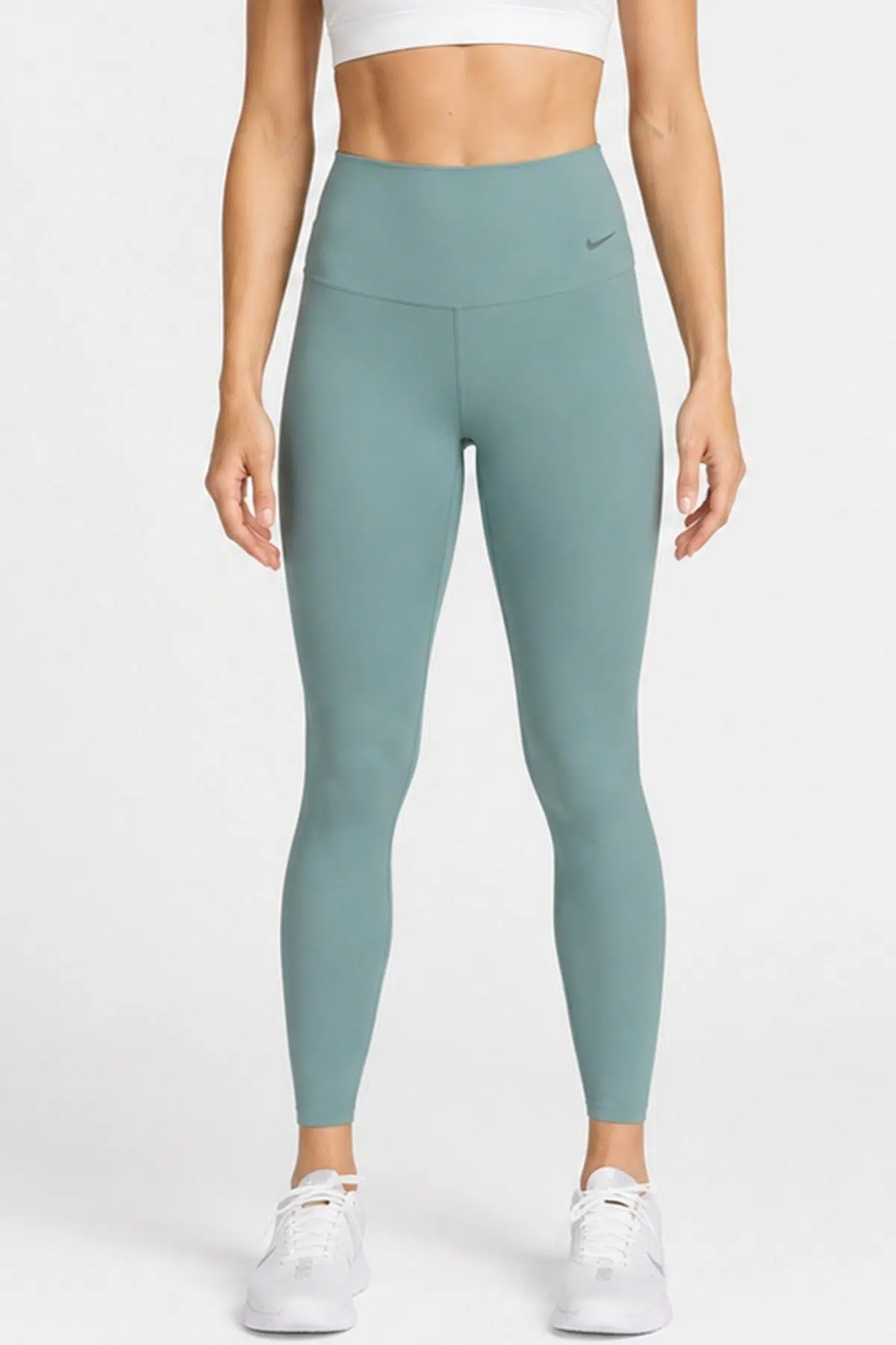 Nike Dri Fit Zenvy Gentle Support High Waisted 7/8 Leggings Kadın Yüksek Bel İç Cepli Spor Tayt Su Yeşili