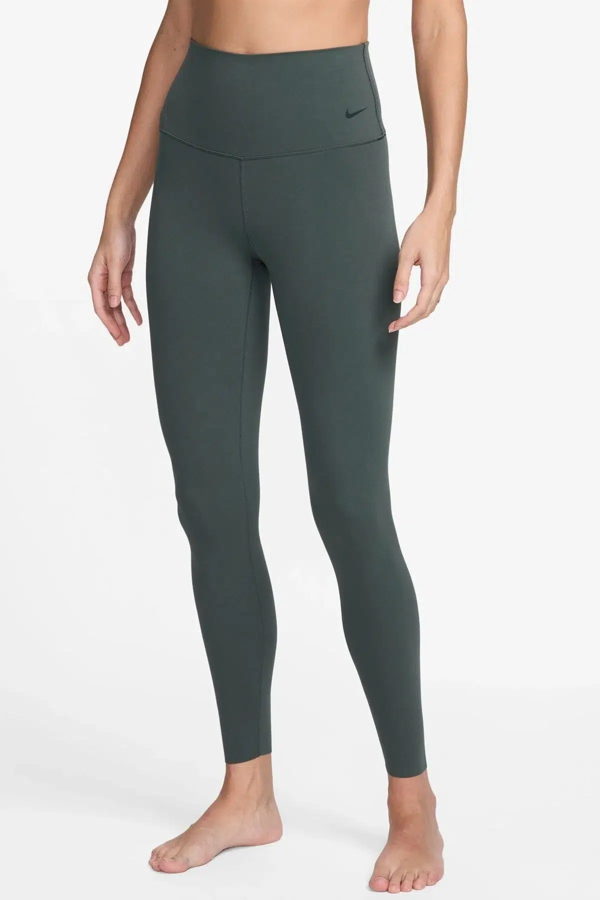 Nike Dri Fit Zenvy Gentle Support Infina Soft Womens Training Tight Yüksek Belli Toparlayıcı 7/8 Kadın Antreman Taytı Yeşil
