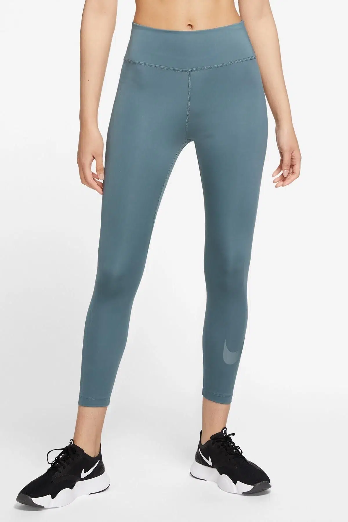 Nike Dry Performance One Tight Fit Green Big Swoosh 7/8 Boy