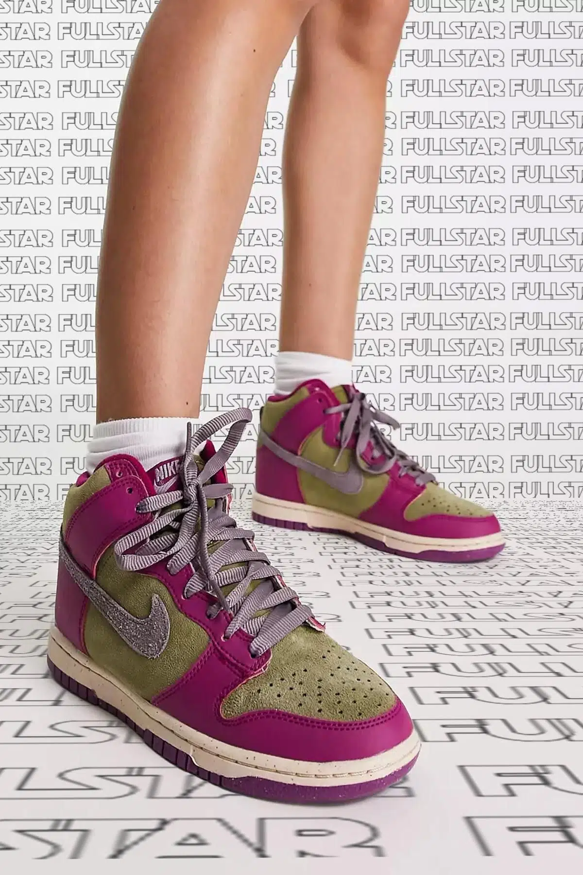 Nike Dunk High Dynamic Leather Unisex Sneaker Hakiki Deri Bilekli Spor Ayakkbı Mor