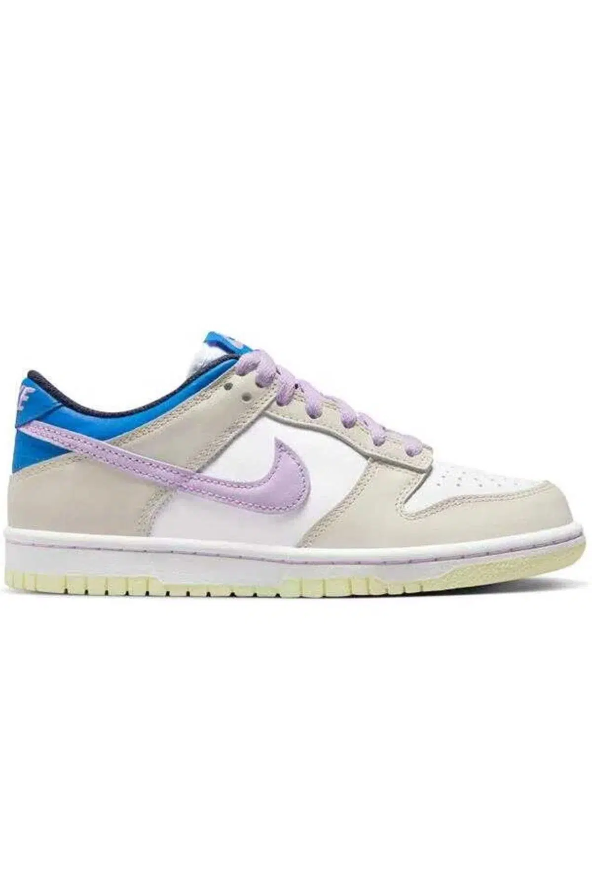 Nike Dunk Low GS Leather Unisex Sneaker Hakiki Deri Beyaz Mor Günlük Spor Ayakkabı
