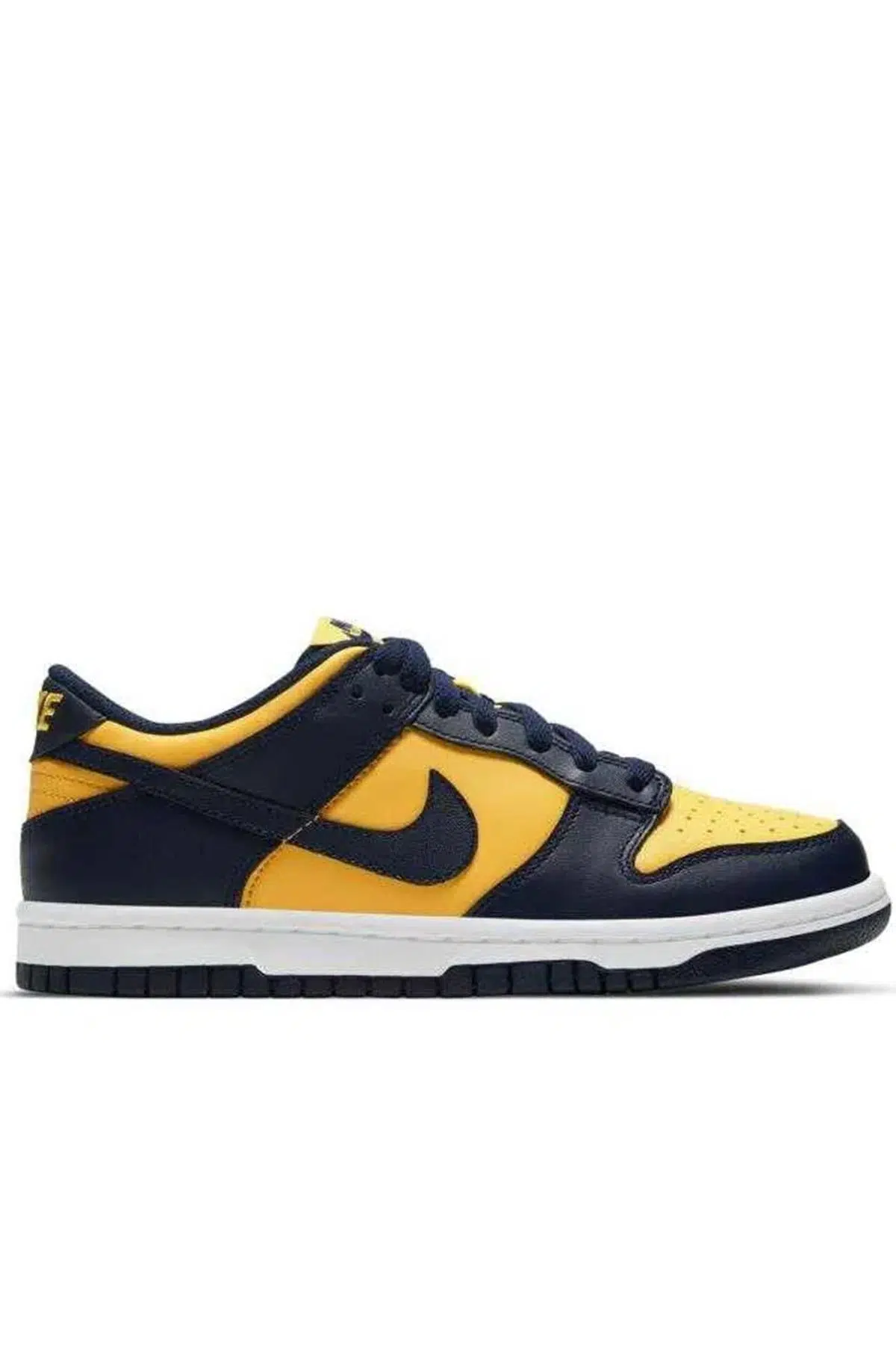 Nike Dunk Low GS Leather Unisex Sneaker Hakiki Deri Lacivert Sarı Günlük Spor Ayakkabı