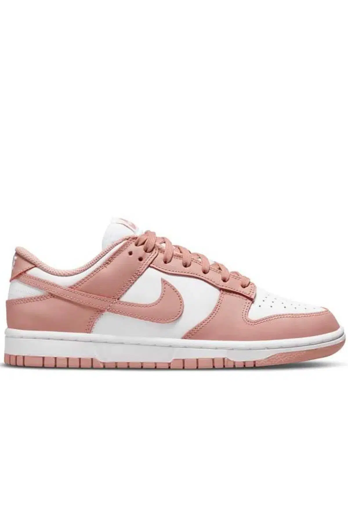 Nike Dunk Low Leather Unisex Sneaker Hakiki Deri Beyaz Pembe Spor Ayakkabı
