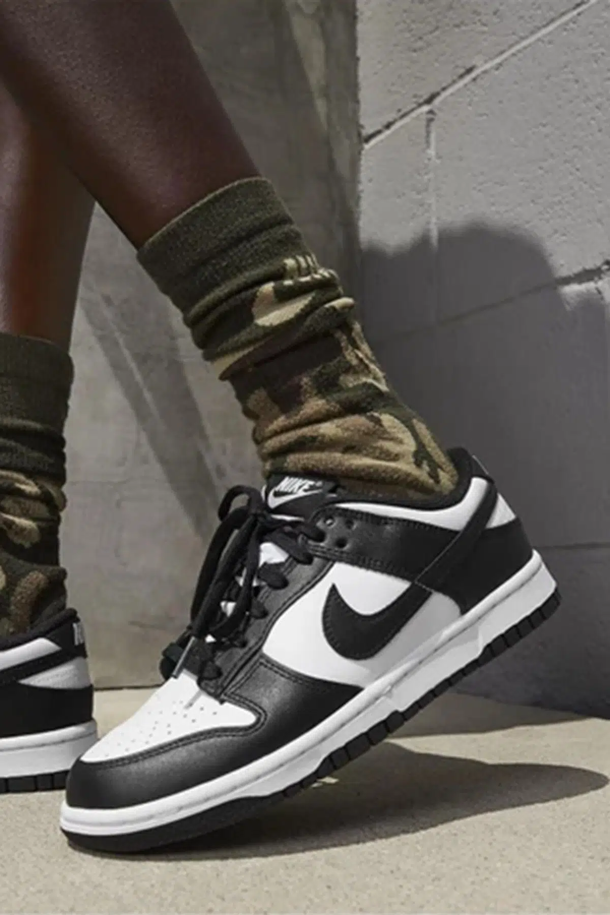 Nike Dunk Low Panda Leather Unisex Sneaker Hakiki Deri Günlük Spor Ayakkabı Siyah-Beyaz