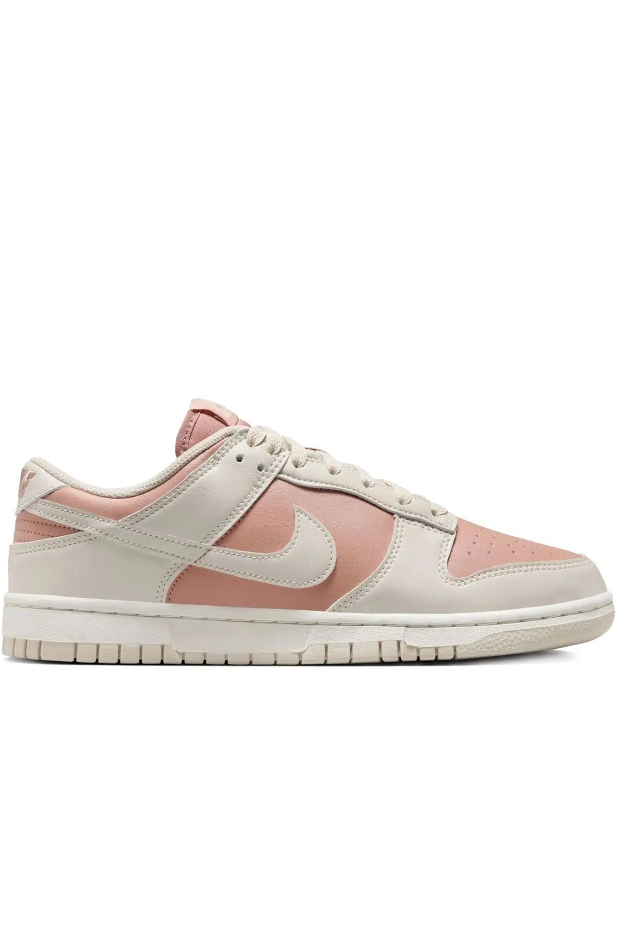 Nike Dunk Low Leather Unisex Sneaker Hakiki Deri Krem Pembe Spor Ayakkabı