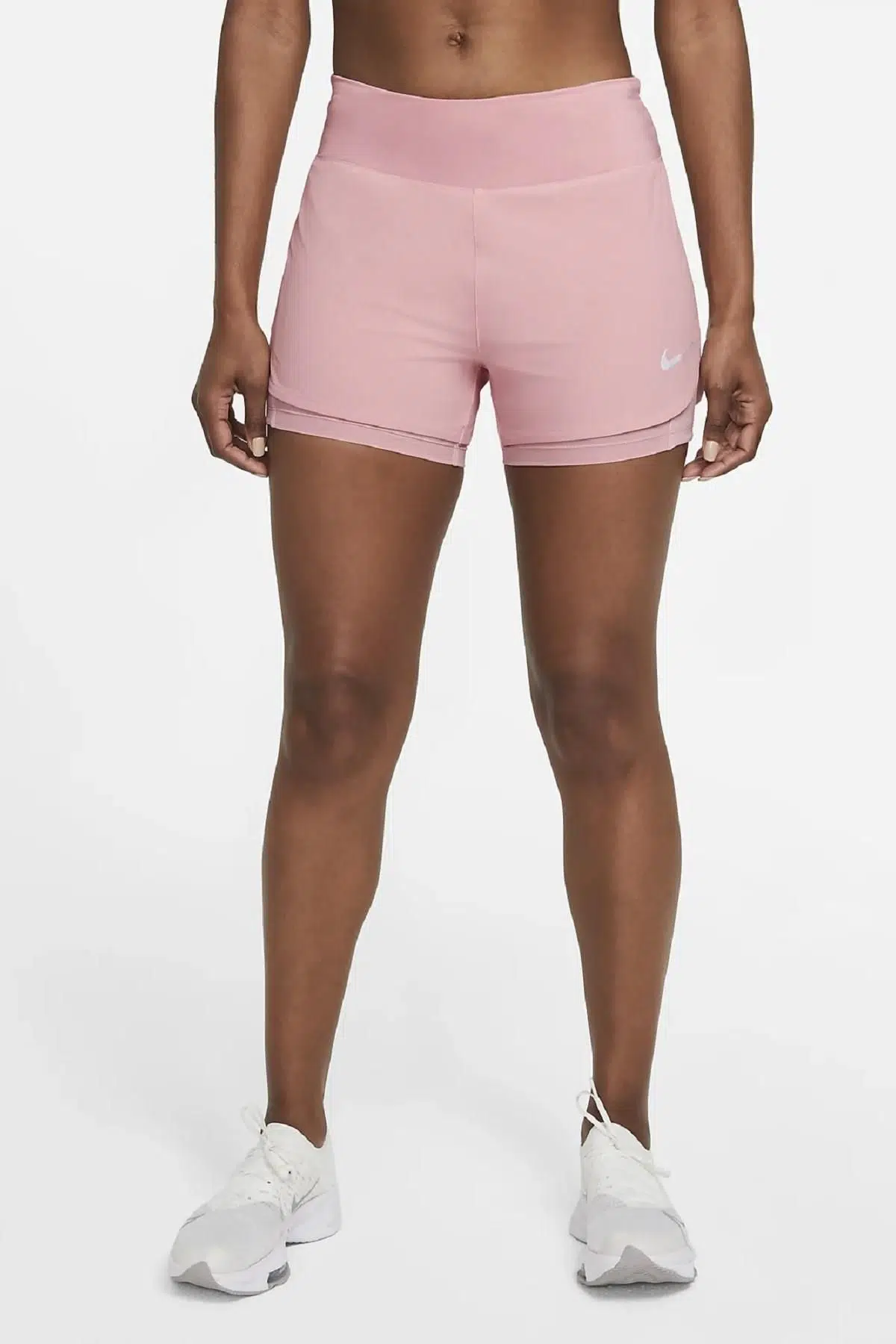 Nike Eclipse Flex 2 in 1 Running Shorts Taytlı Pembe Koşu Şortu