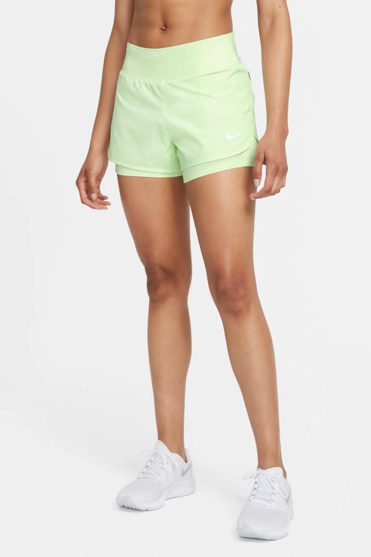 Nike Eclipse Flex 2 in 1 Running Shorts Taytlı 5 Cepli Yeşil Koşu Şortu