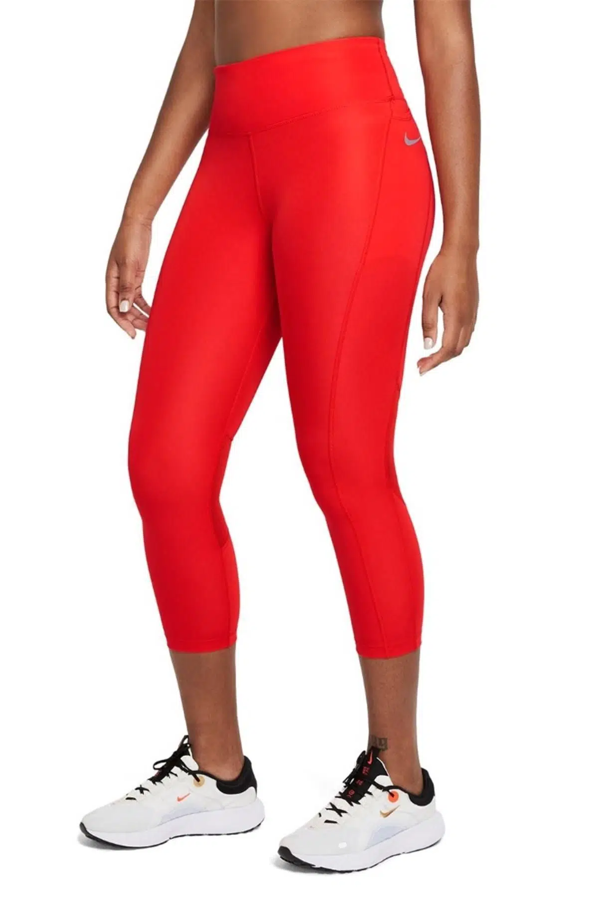 Nike Epic Fast Running Leggings Crop 3 Cepli Kadın Kısa Koşu Taytı Kırmızı