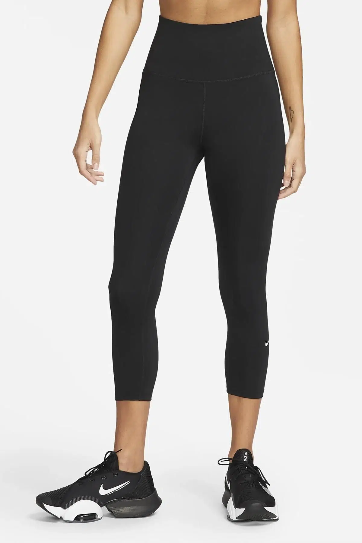 Nike One High Rise Leggings Black Crop 2 Cepli Yüksek Belli Kısa Tayt Siyah