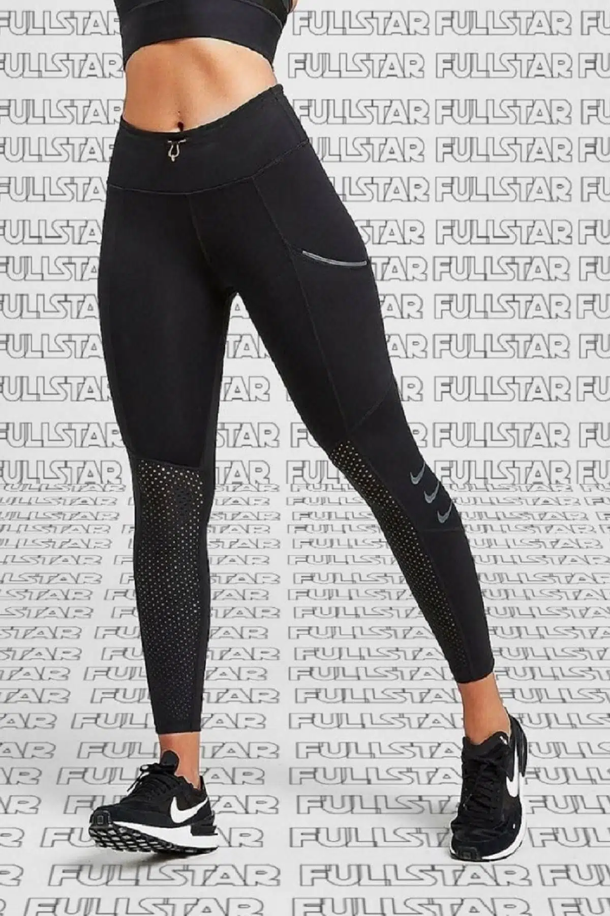 Nike Epic Lux 7/8 Leggings 4 Cepli Reflektörlü Panelli Toparlayıcı Siyah Tayt