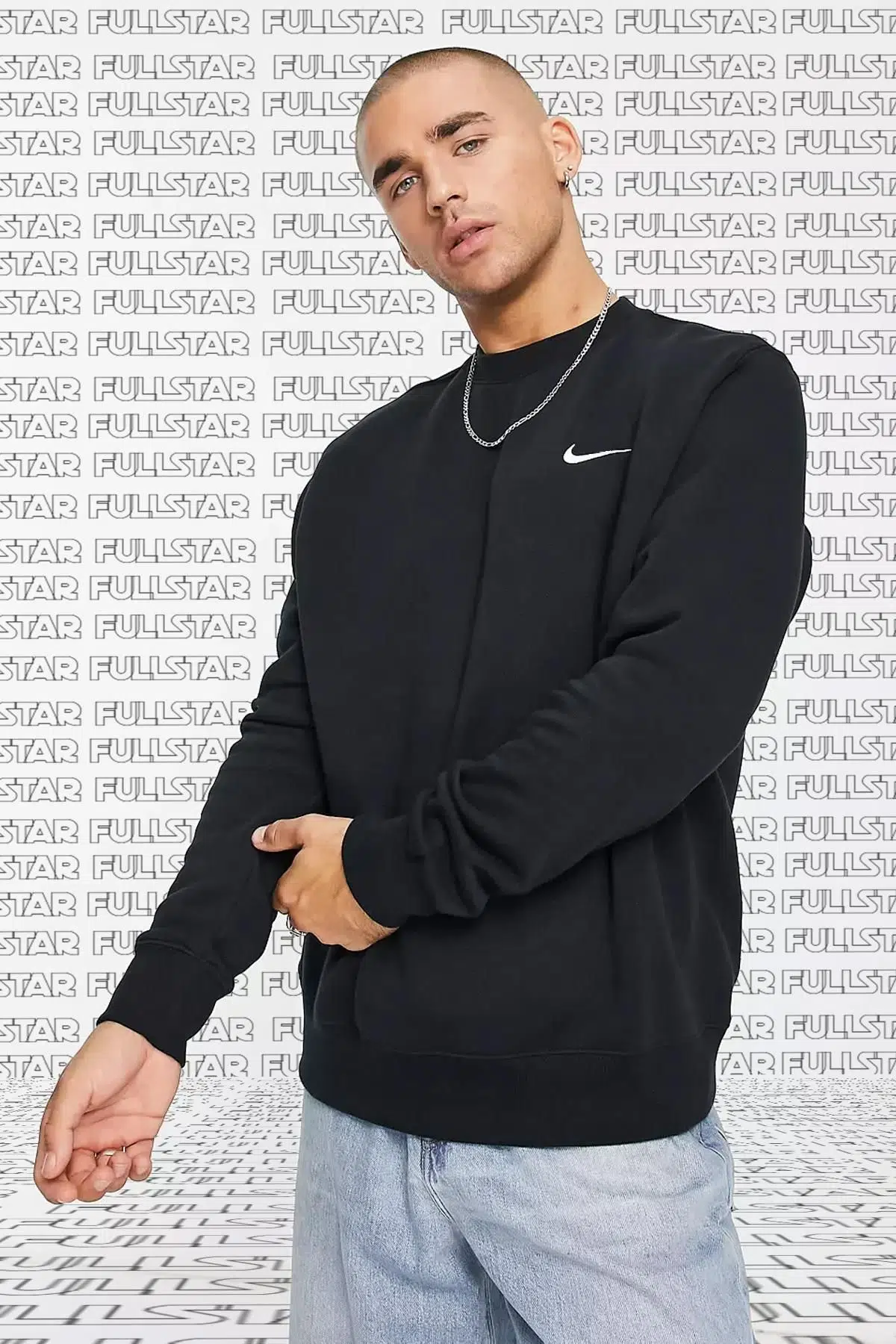 Nike Sportswear Club Unisex Crew Sweatshirt Black Unisex Sweatshirt Siyah