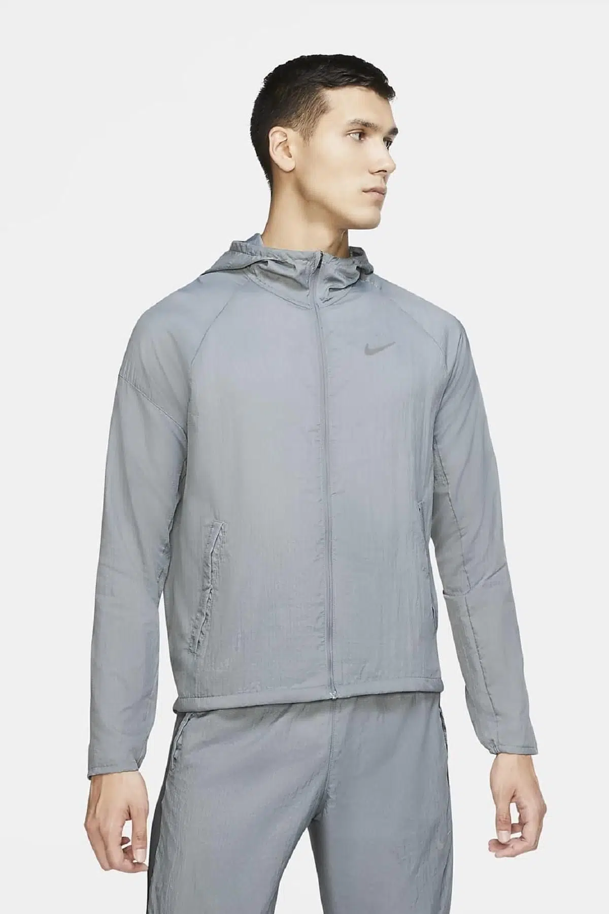 Nike Essential Running Jacket Toplanabilir Gri Erkek Ceket 