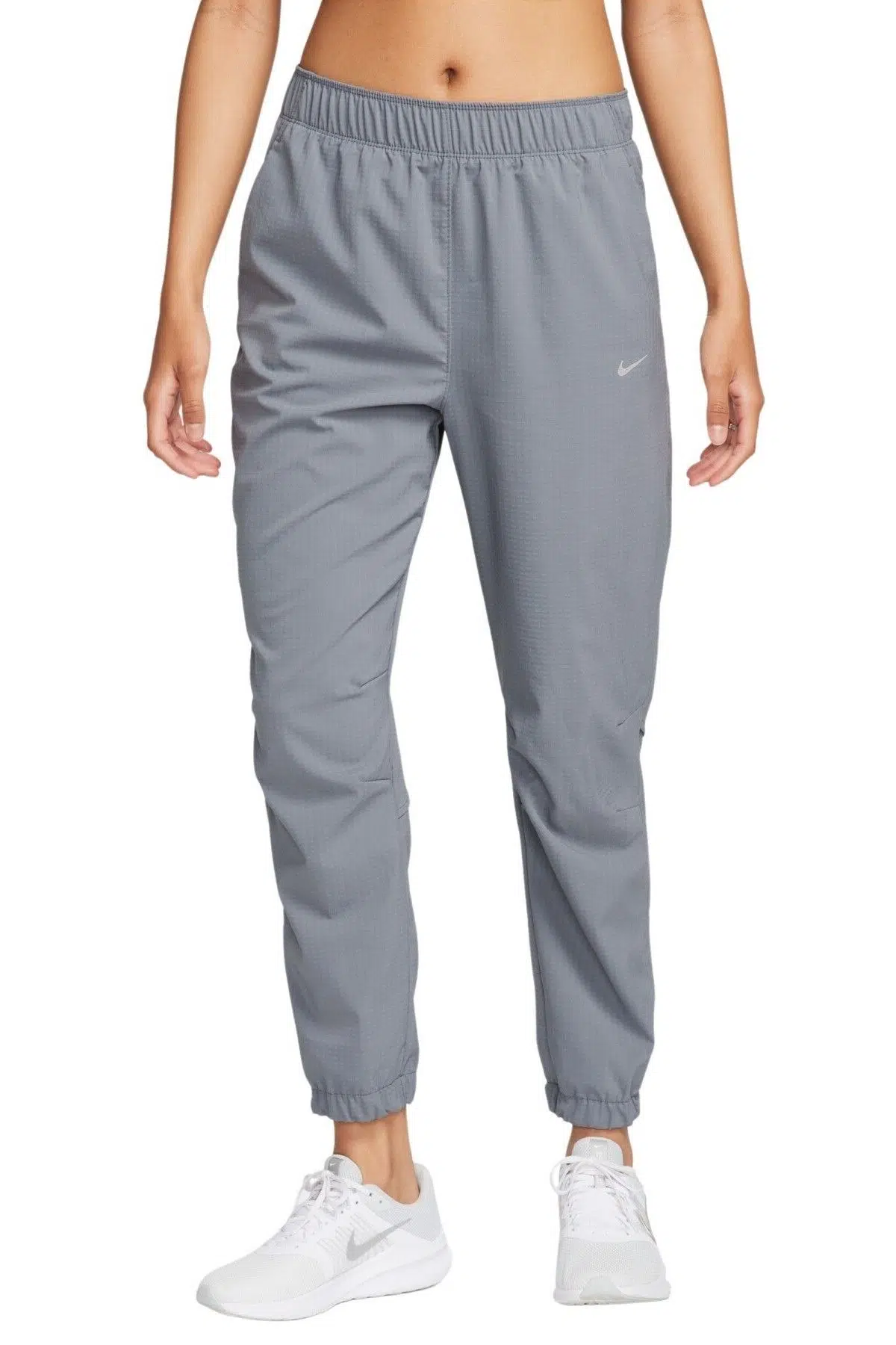 Nike Dri Fit Fast Women's Mid Rise 7/8 Warm Up Running Trousers Kadın Dokuma Reflektörlü Koşu Eşofman Altı Gri