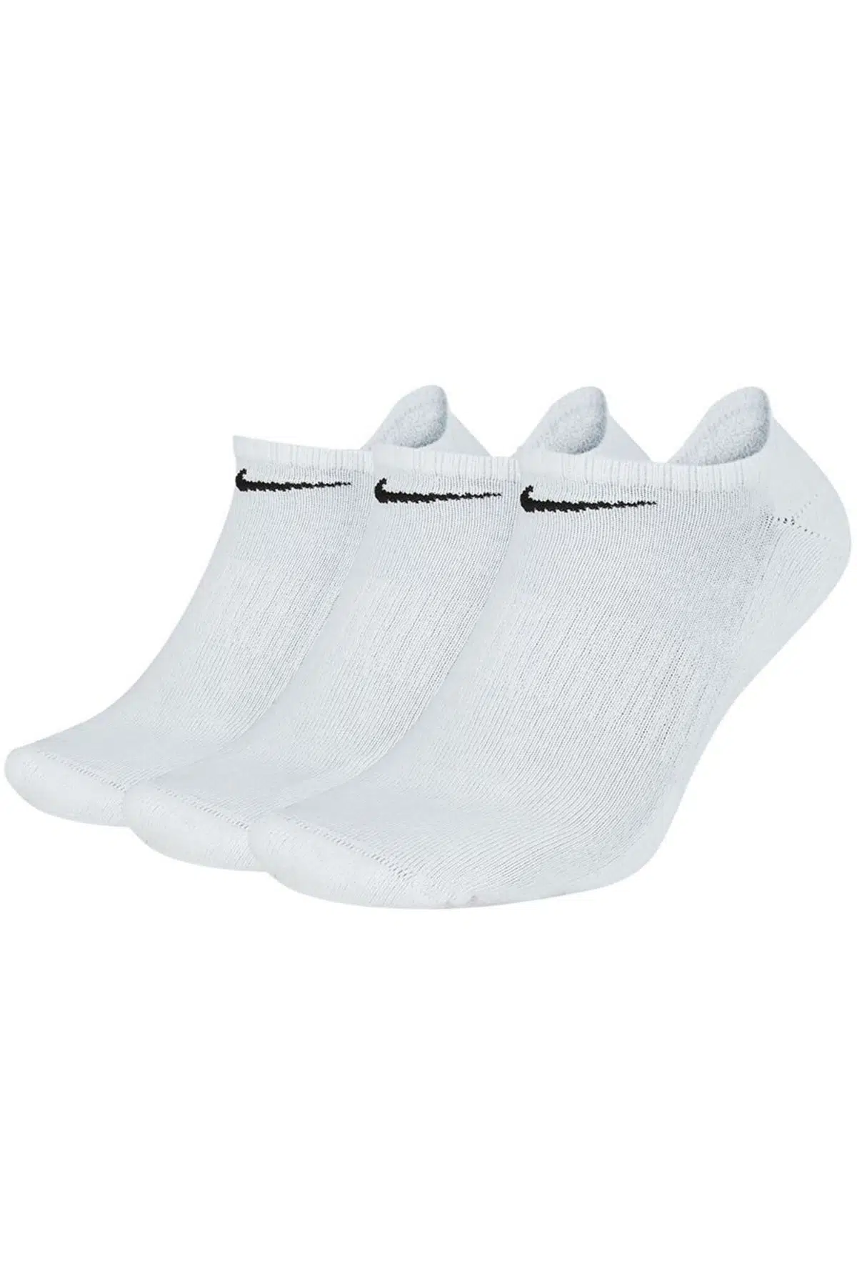 Nike Everyday Dri Fit No Show Cotton Cushioned Unisex Sock 3 lü Soket Çorap Beyaz