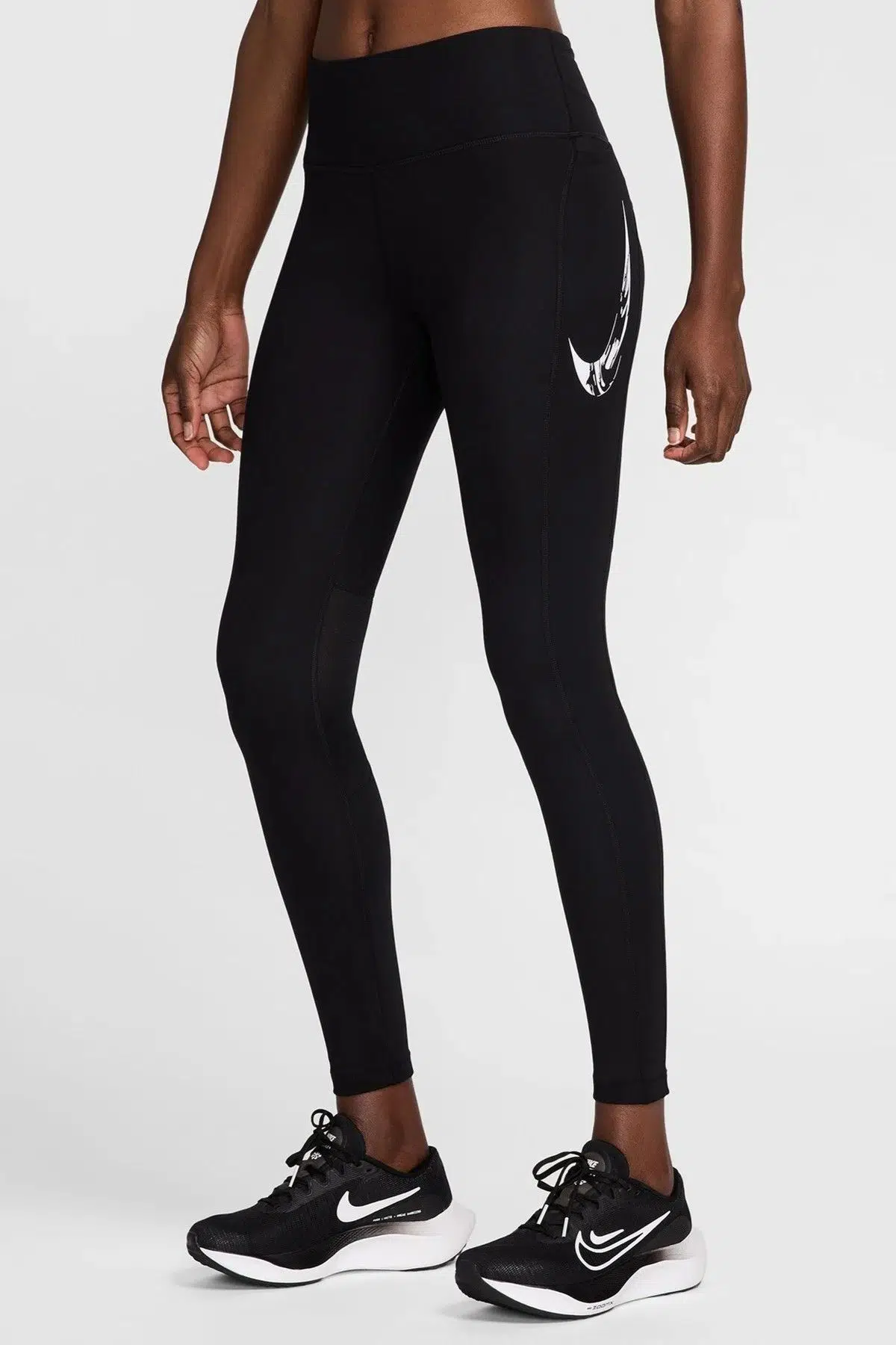 Nike Fast Dri Fit Mid Rise 7/8 Length Leggings With Pockets Kadın 3 Cepli Antrenman Taytı Siyah FV6682-010