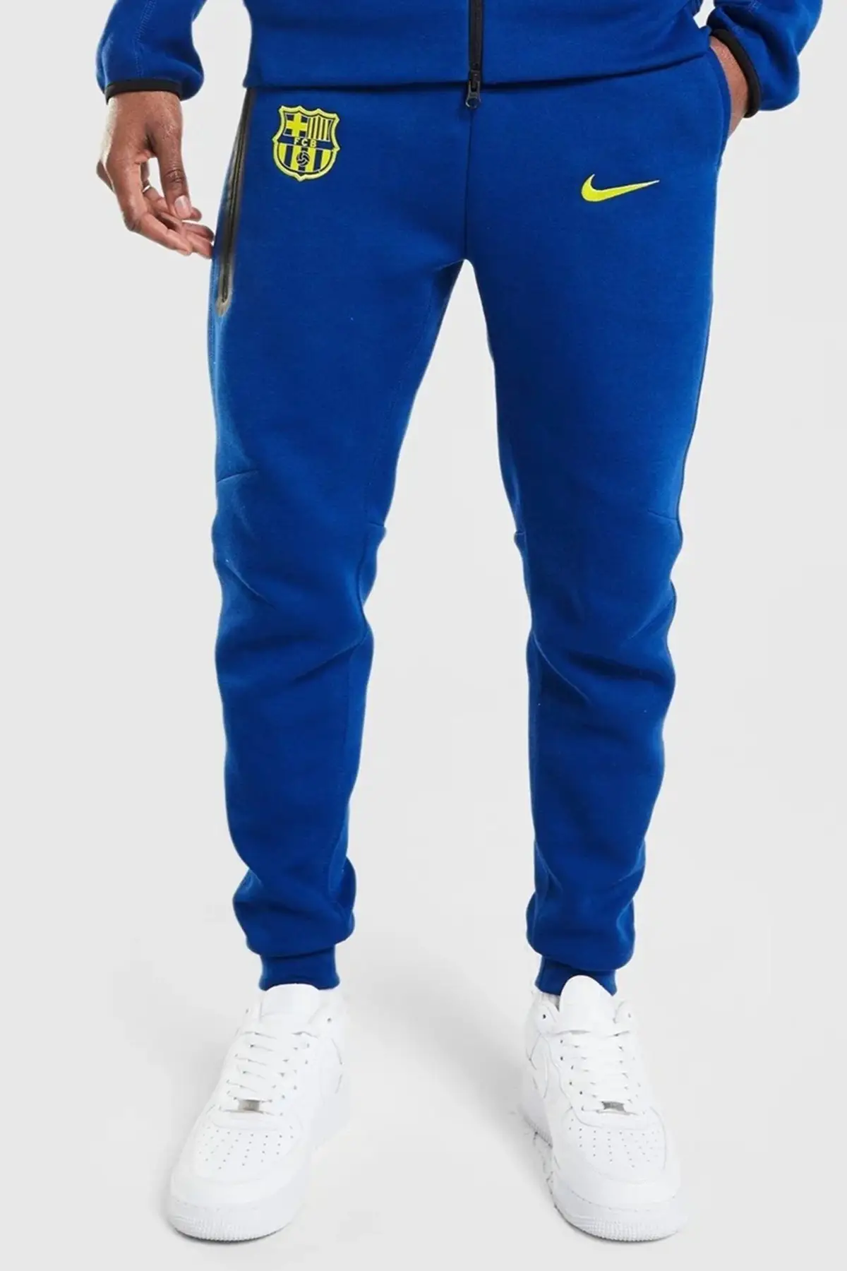 FZ1276-431 Nike FC Barcelona Tech Fleece Jogger Pant.Dar Kesim Erkek Eşofman Altı Mavi