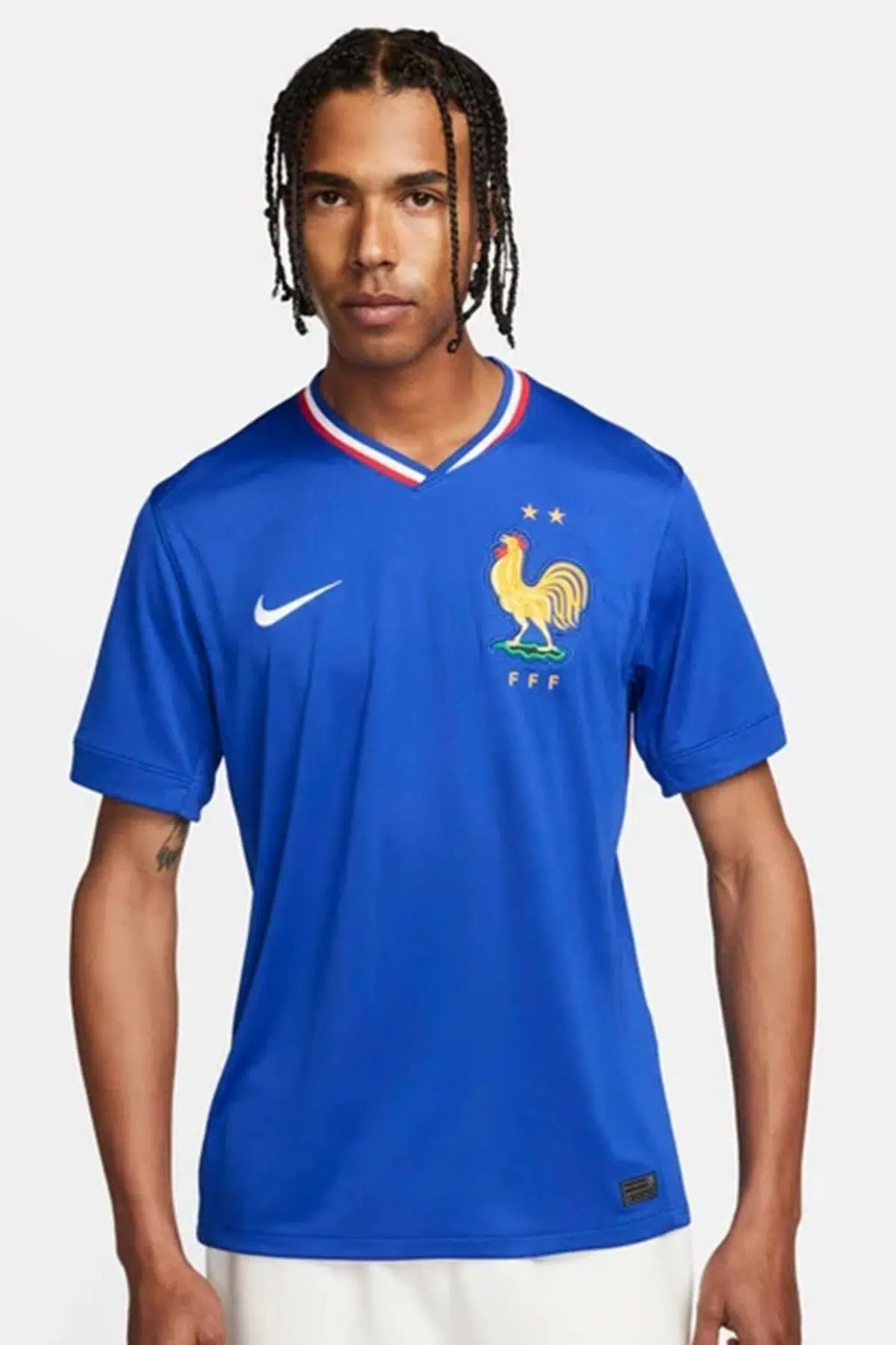 Nike FFF Dri-Fit 2024-2025 Home Stadium Mach Jersey Fransa İç Saha Futbol Forması Mavi