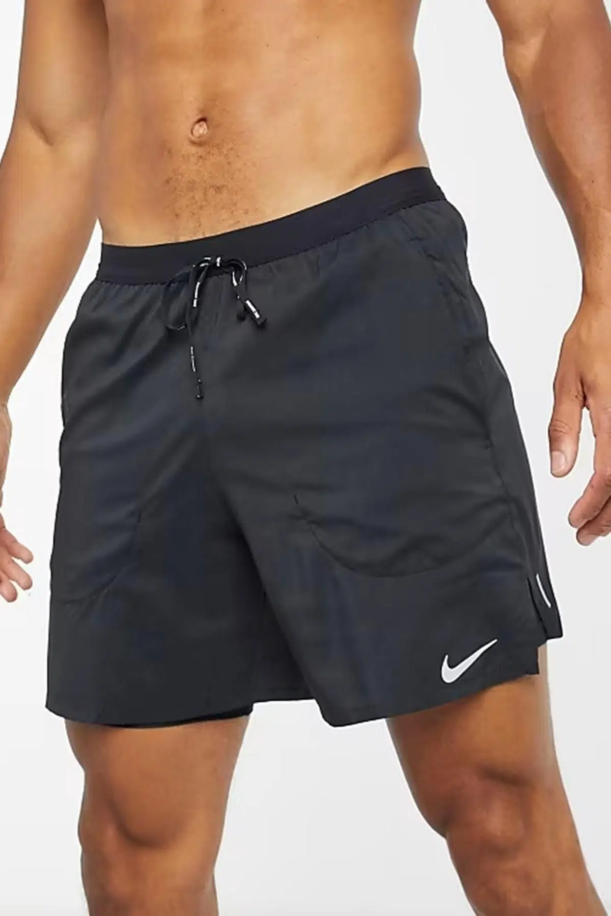 Nike Flex 2 in 1 Stride Men's Brief Running Shorts Fermuarlı 7" Şort Siyah