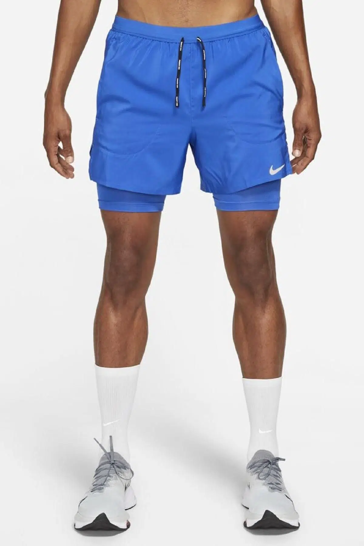Nike Flex Stride 2 in 1 Running Shorts Buhar Bariyer Cepli Taytlı Koşu Şortu Mavi
