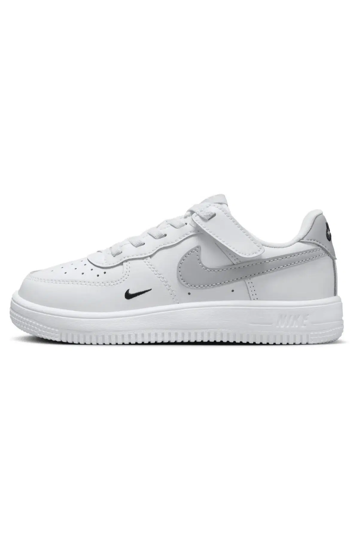Nike Force 1 Low Easyon AF1 Leather Unisex Sneaker White Unisex Lastik Bağcıklı Hakiki Deri Günlük Çocuk Spor Ayakkabı Beyaz