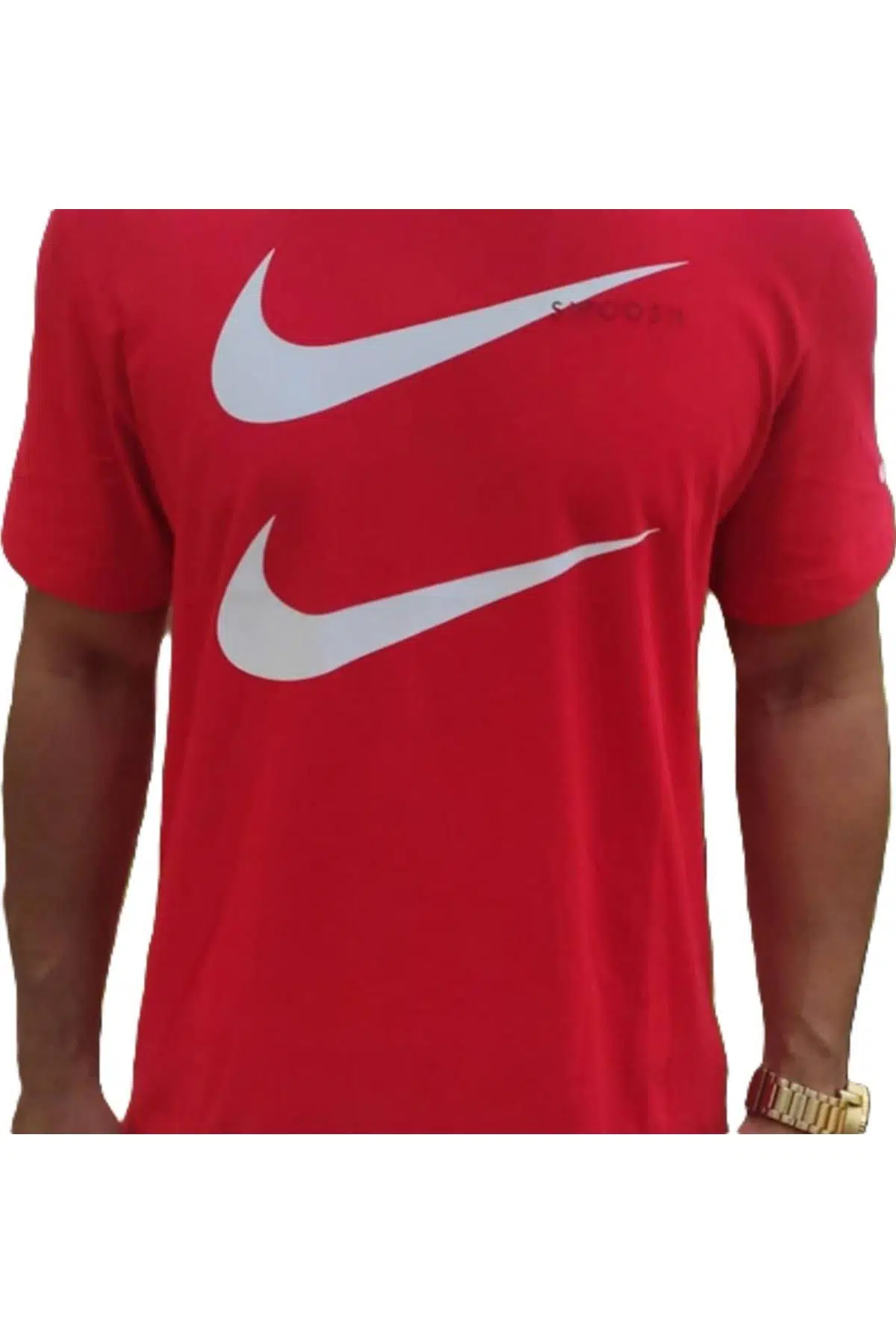Nike Swoosh Pamuklu Erkek Tişört Kırmızı