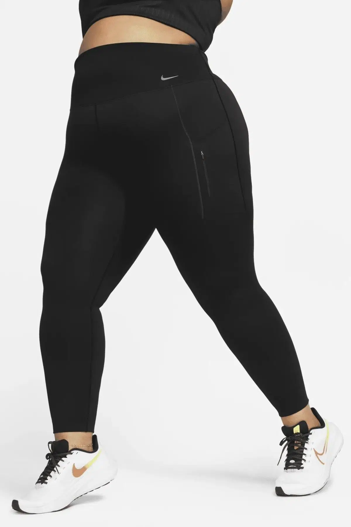 Nike Go Firm-Support High-Waisted Full-Legth(Plus Size)Womens Tight Kadın Koşu Antreman Taytı Siyah