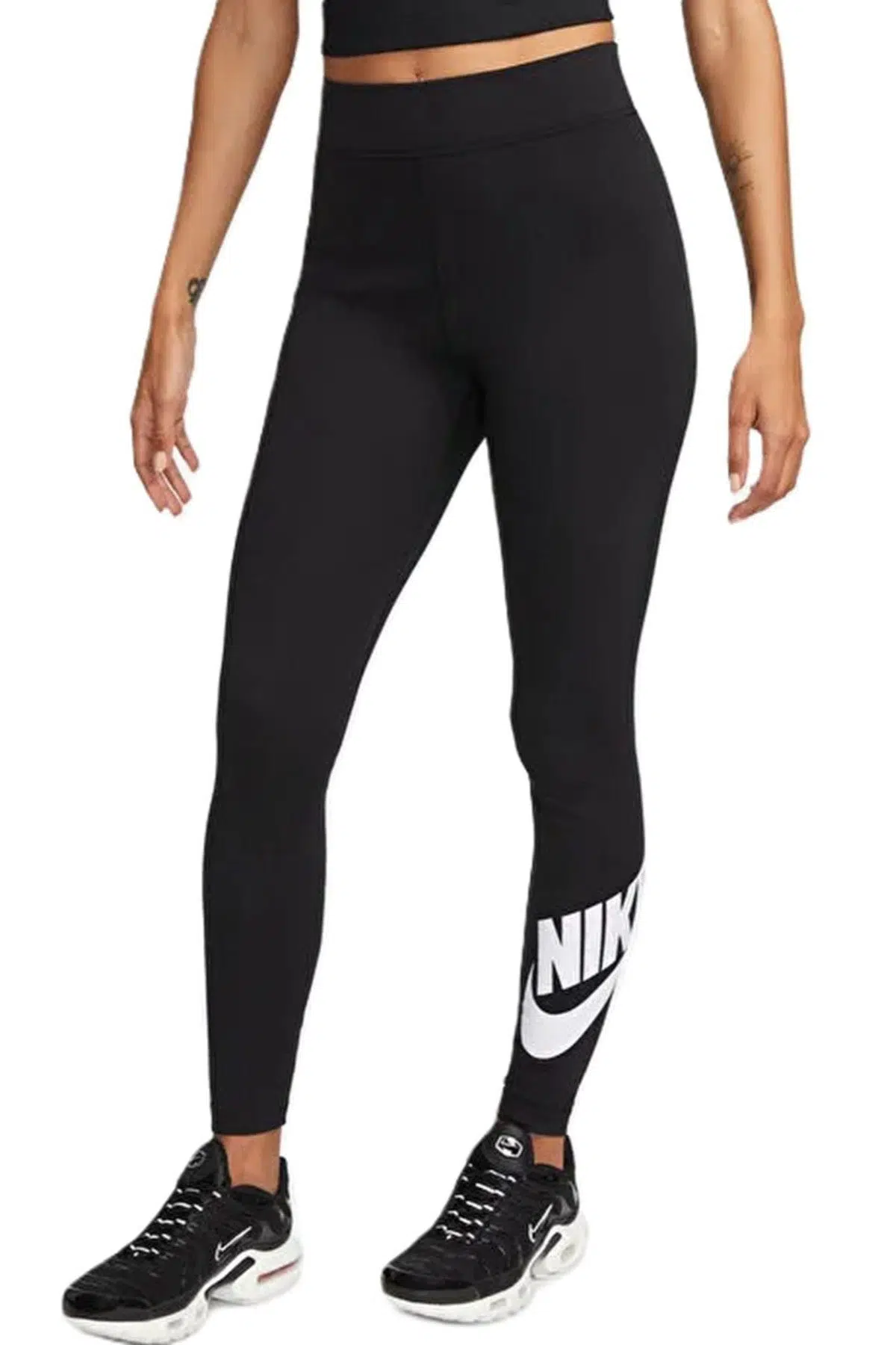 Nike High-Waisted Graphic Womens Tight Pamuklu Kadın Tayt Siyah