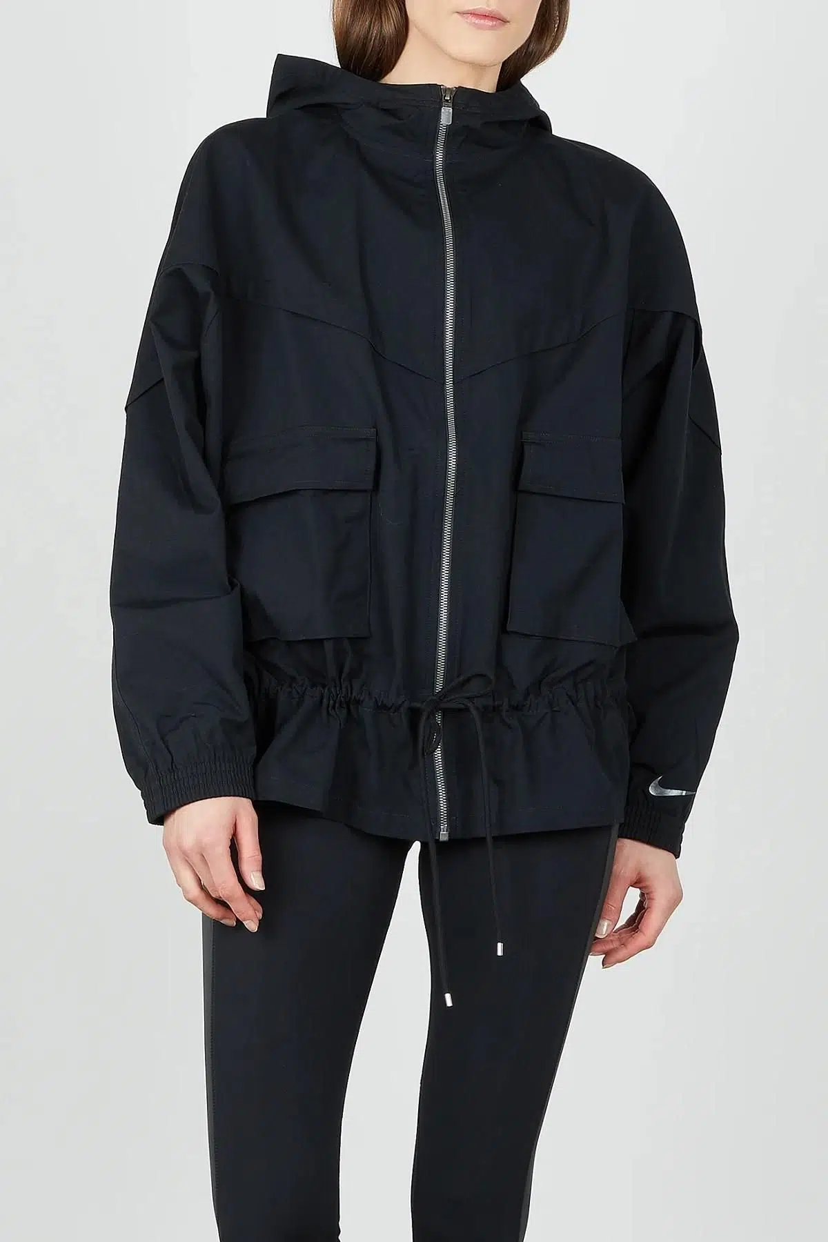 Nike Icon Clash Canvas Jacket Oversize Fit Bol Kesim Siyah Ceket
