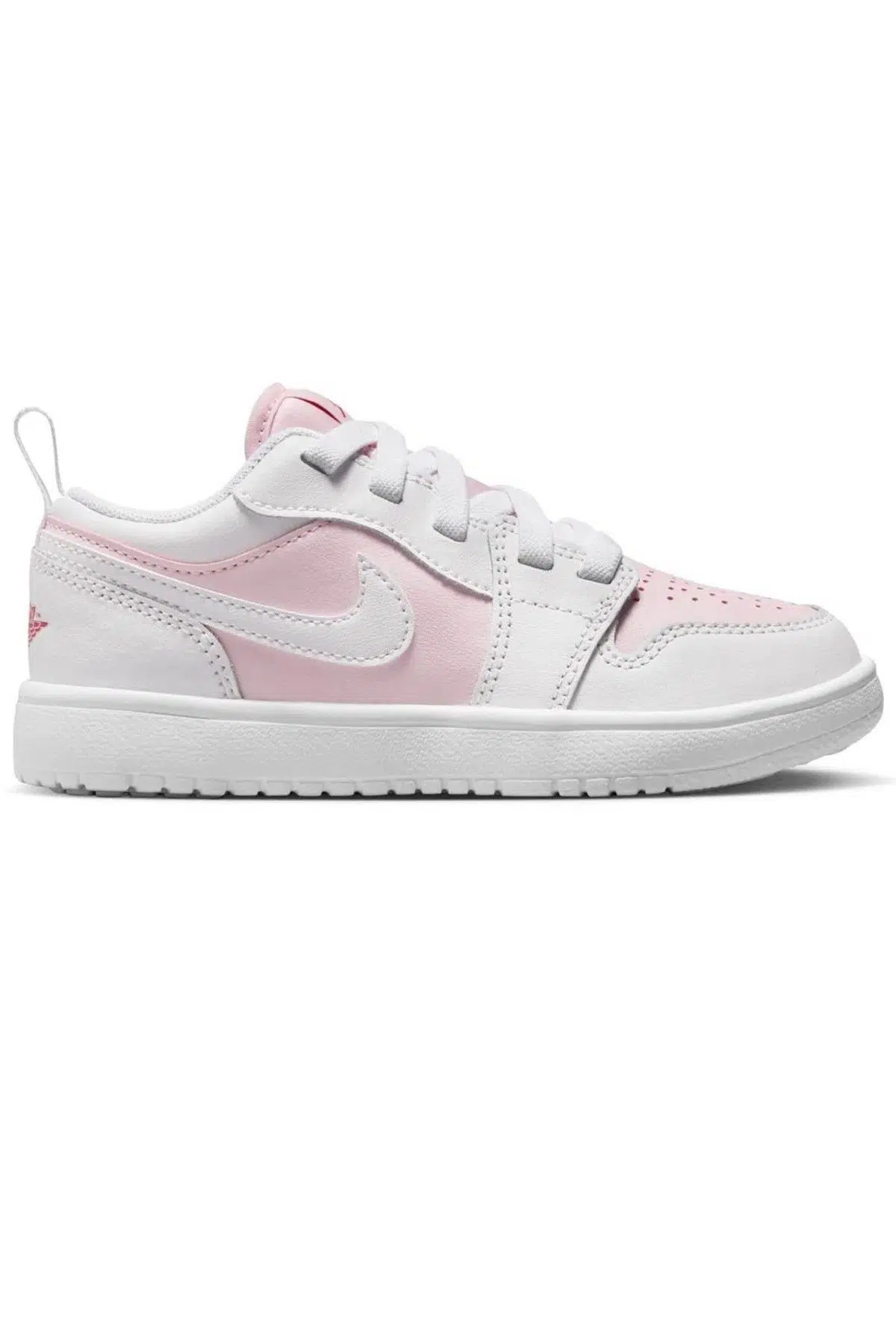 Nike Jordan 1 Low Alt Leather Sneakers Hakiki Deri Bantlı Cırtlı Kız Çocuk Spor Ayakkabı Beyaz Pembe