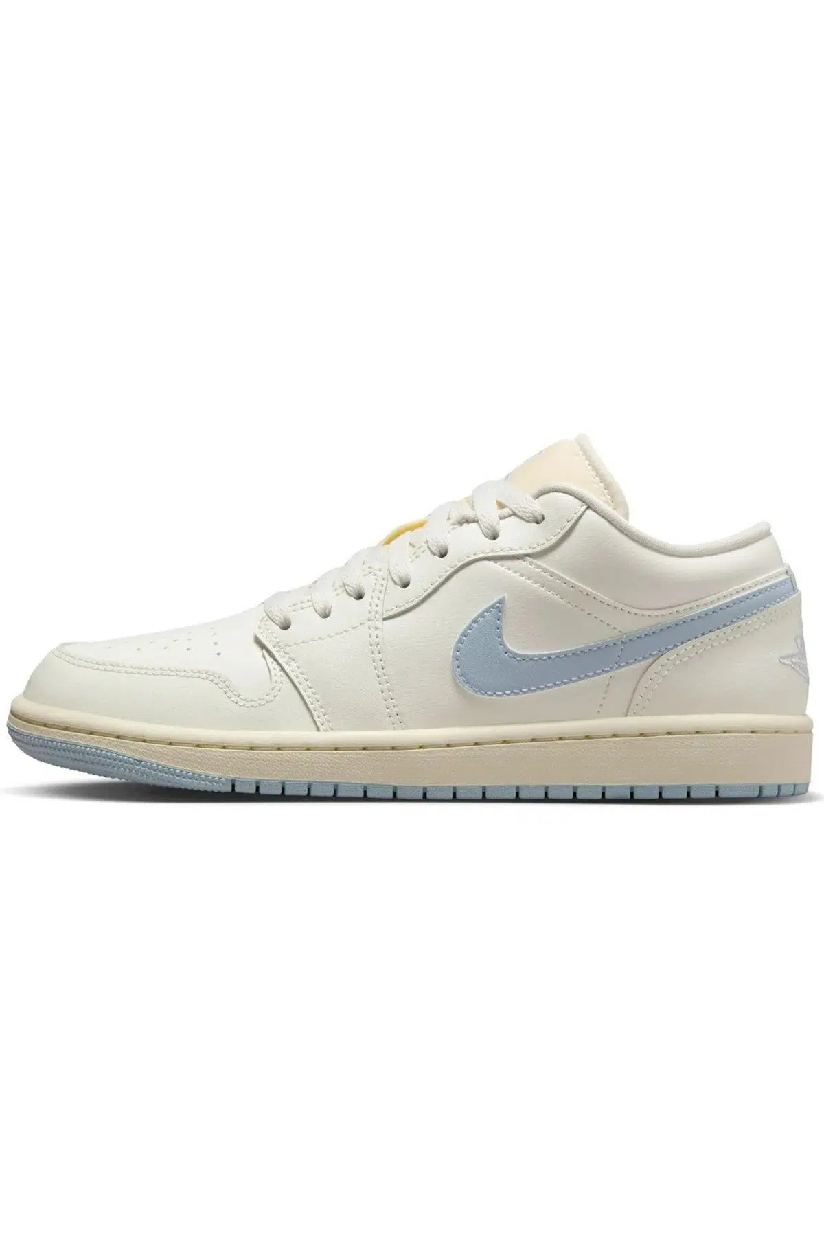 Nike Jordan 1 Low Leather Womens Sneaker Hakiki Deri Kadın Günlük Spor Ayakkabı Krem-Mavi