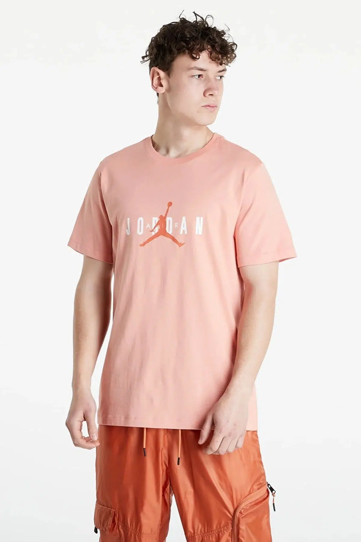 Nike Jordan Air Stretch Short Sleeve Tee Mens T-Shirt Erkek Günlük Tişört Somon