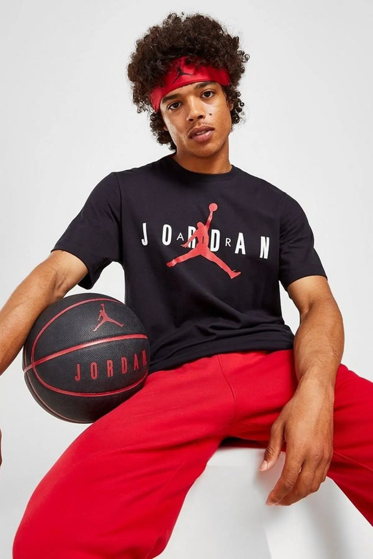 Nike Jordan Air Wordmark Graphic Tshirt Orange Jordan Grafik Baskılı Tişört Siyah
