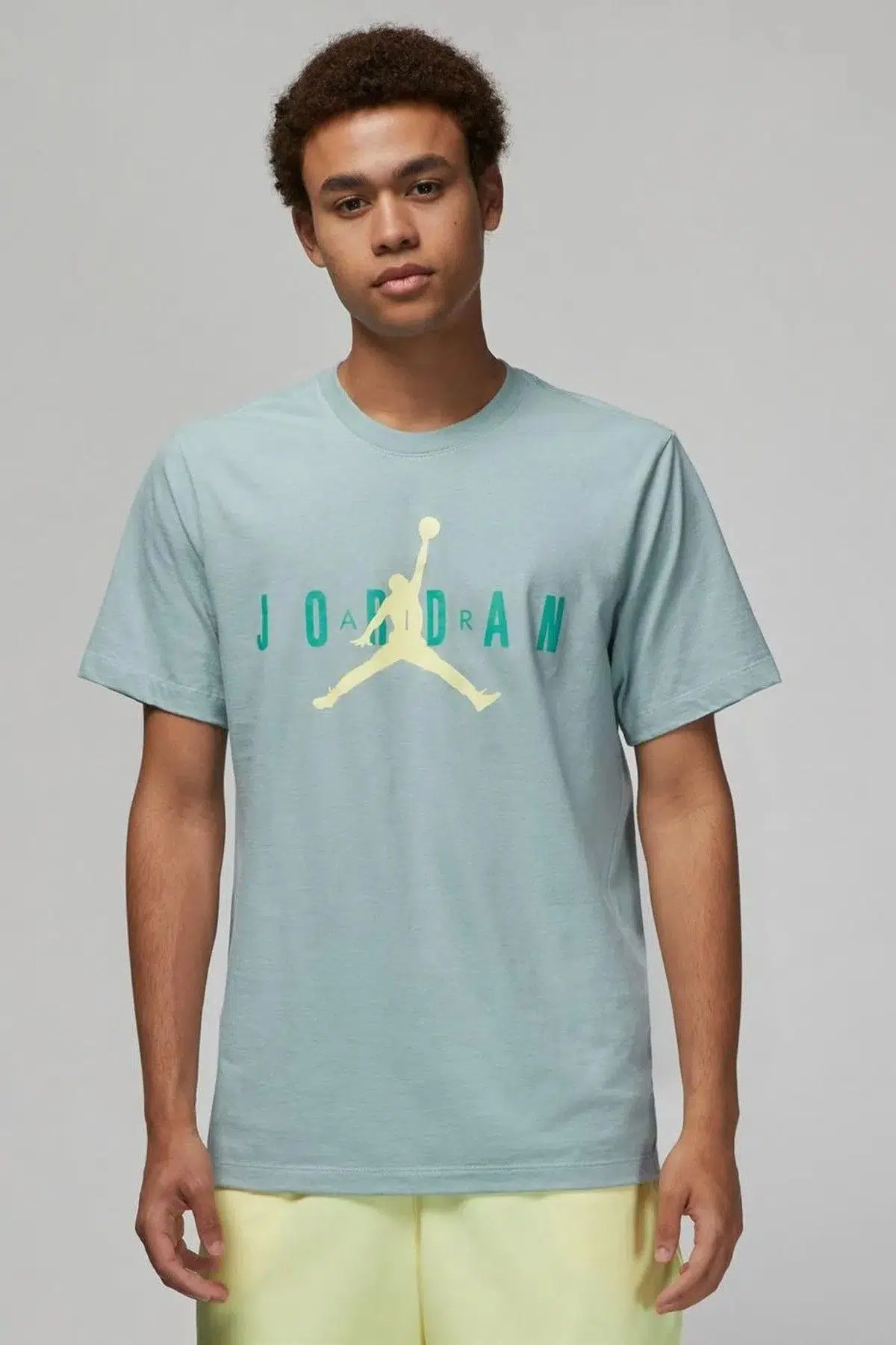Nike Jordan Air Wordmark Graphic Tshirt Orange Jordan Grafik Baskılı Tişört Yeşil