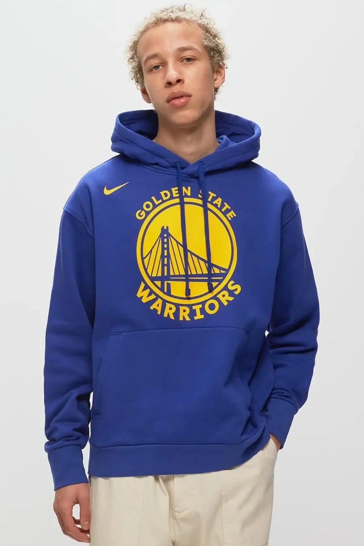 Nike NBA Golden State Warriors Essential Hoodie Polar Kapşonlu Sweatshirt Mavi